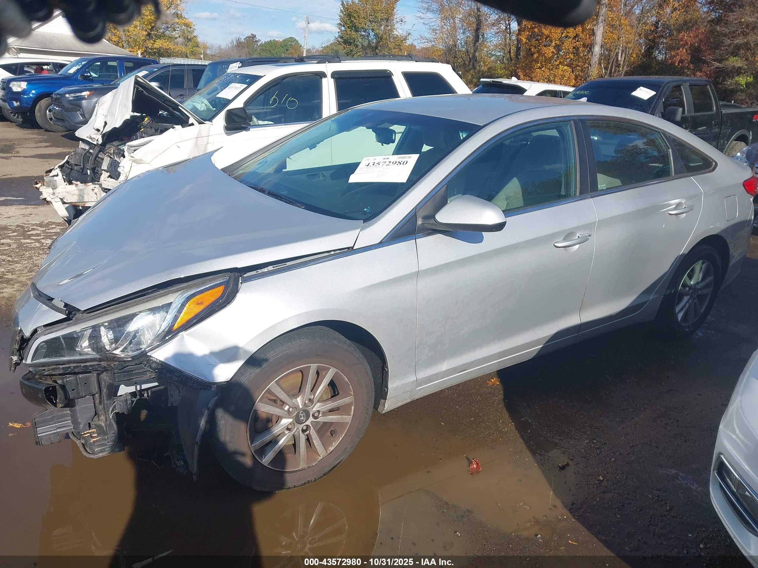 2016 Hyundai Sonata Se Silver vin: 5NPE24AF6GH312234