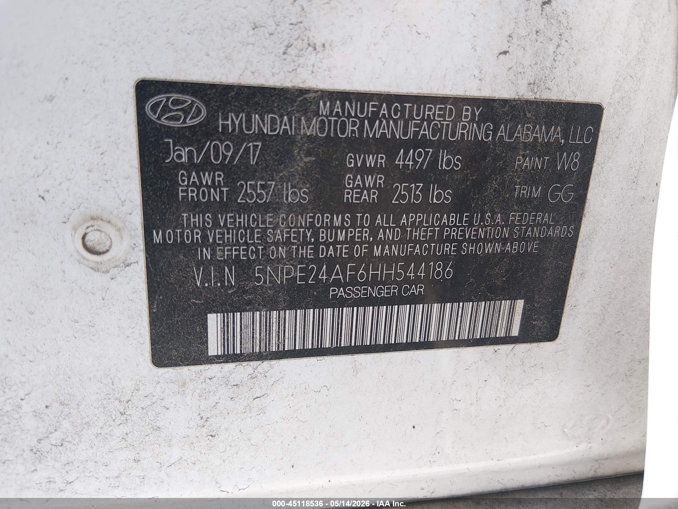 2017 Hyundai Sonata Белый vin: 5NPE24AF6HH544186