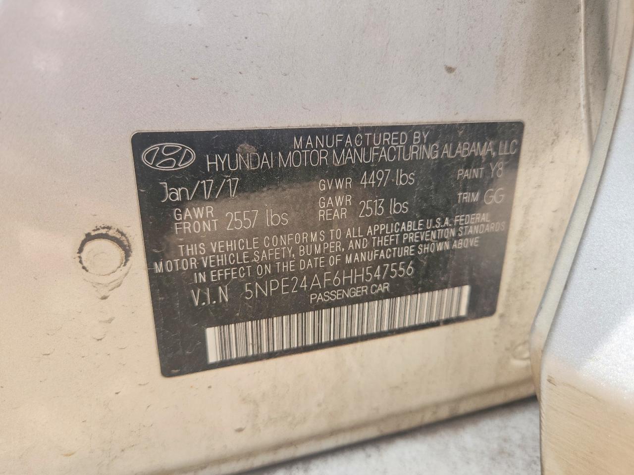 2017 Hyundai Sonata Se Silver vin: 5NPE24AF6HH547556