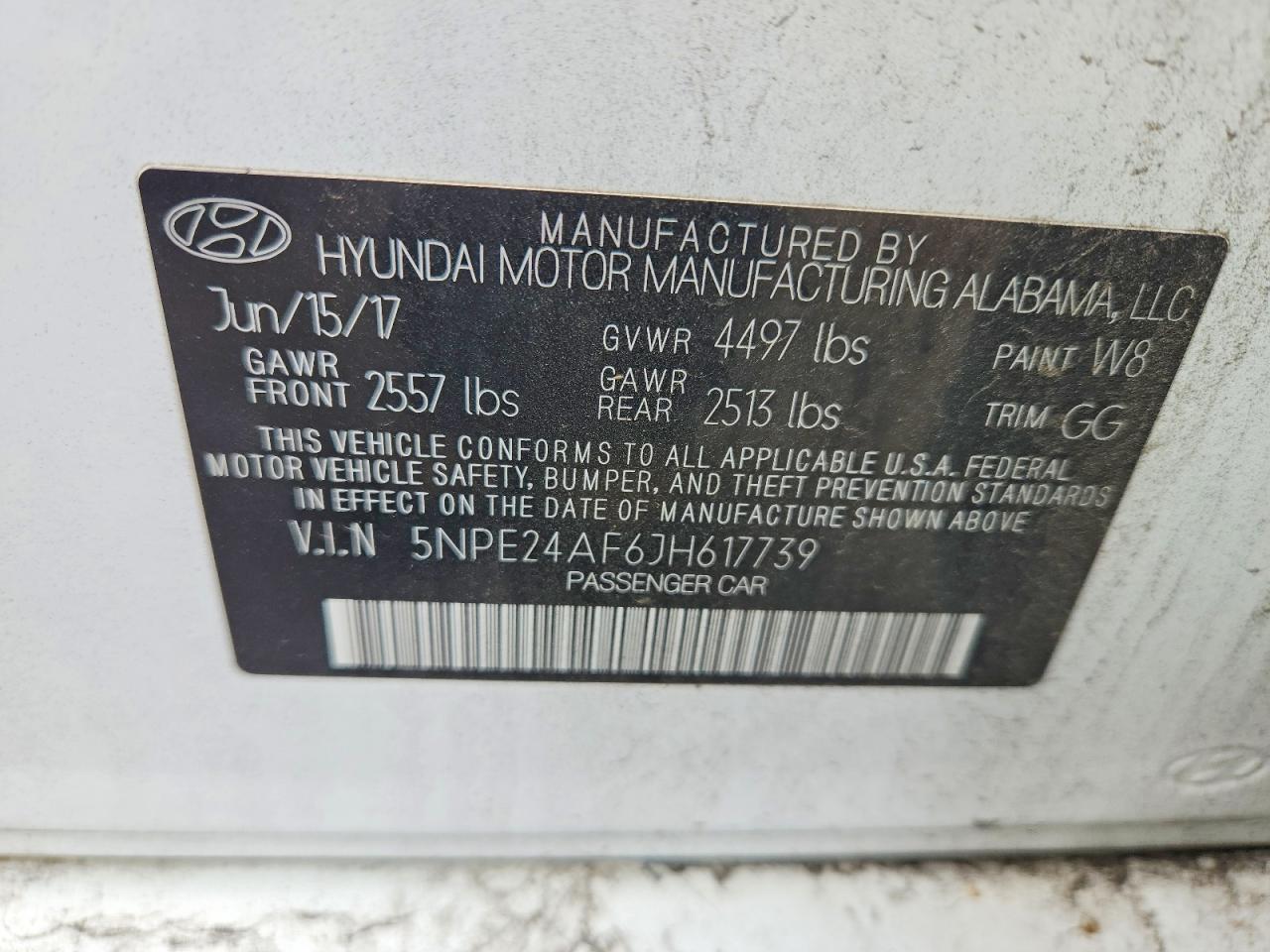 2018 Hyundai Sonata Se White vin: 5NPE24AF6JH617739