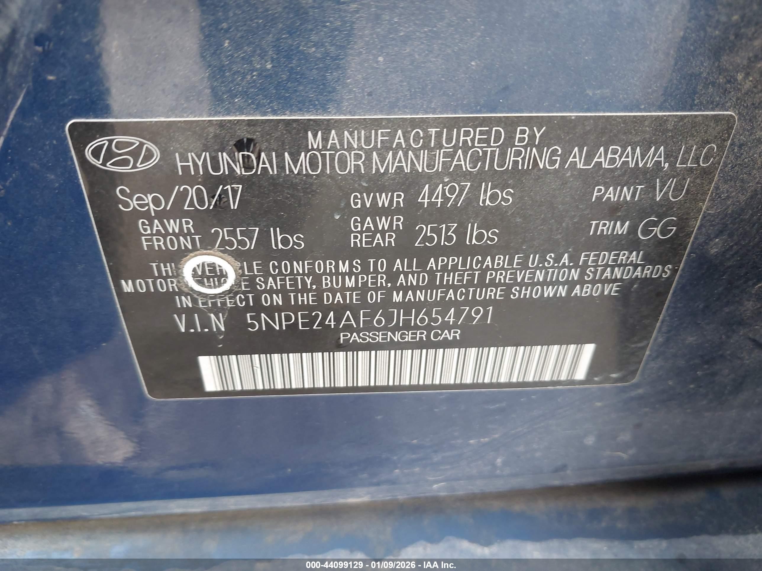 2018 Hyundai Sonata Se Синий vin: 5NPE24AF6JH654791