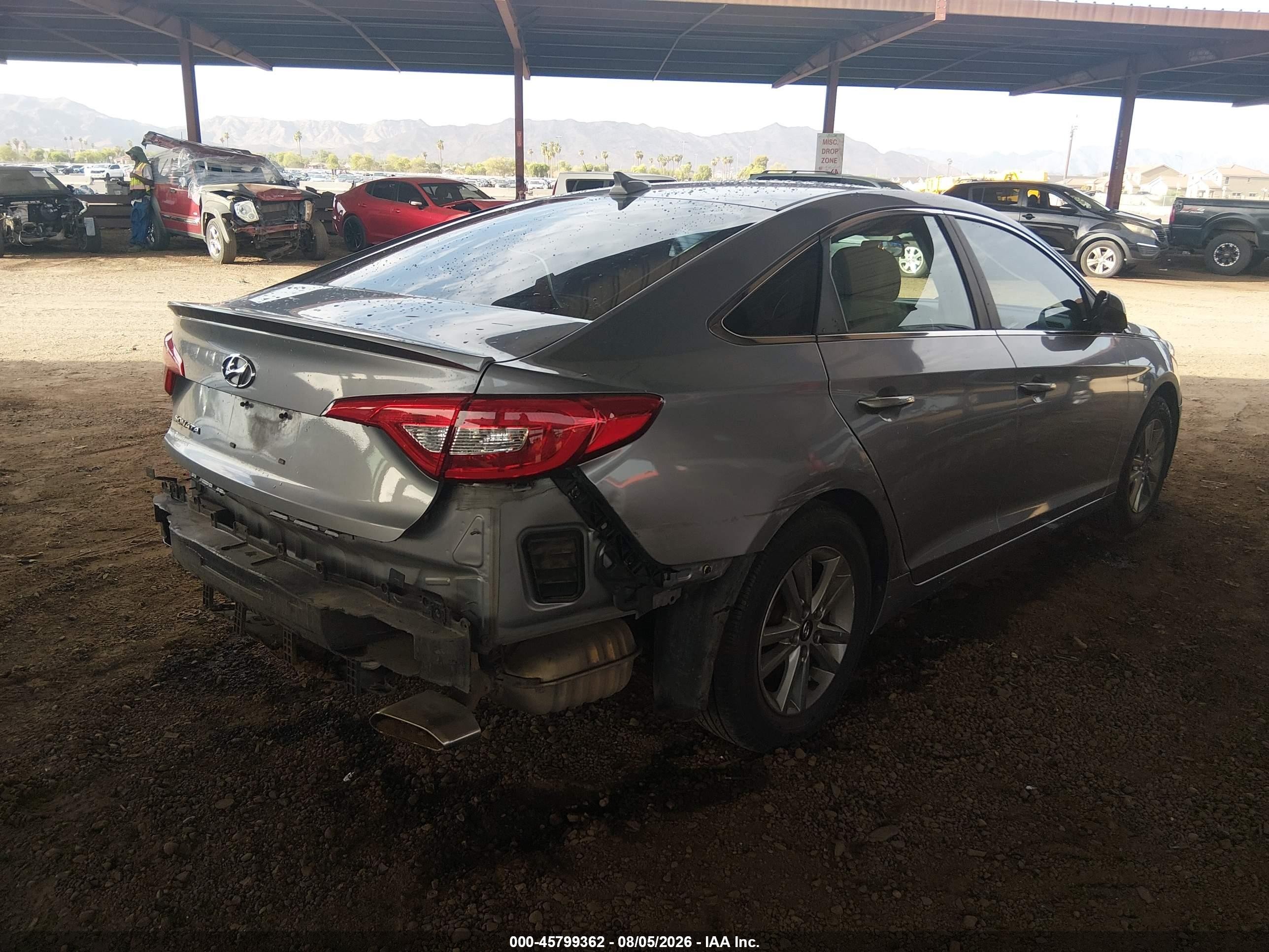 2015 Hyundai Sonata Se Gray vin: 5NPE24AF7FH004293