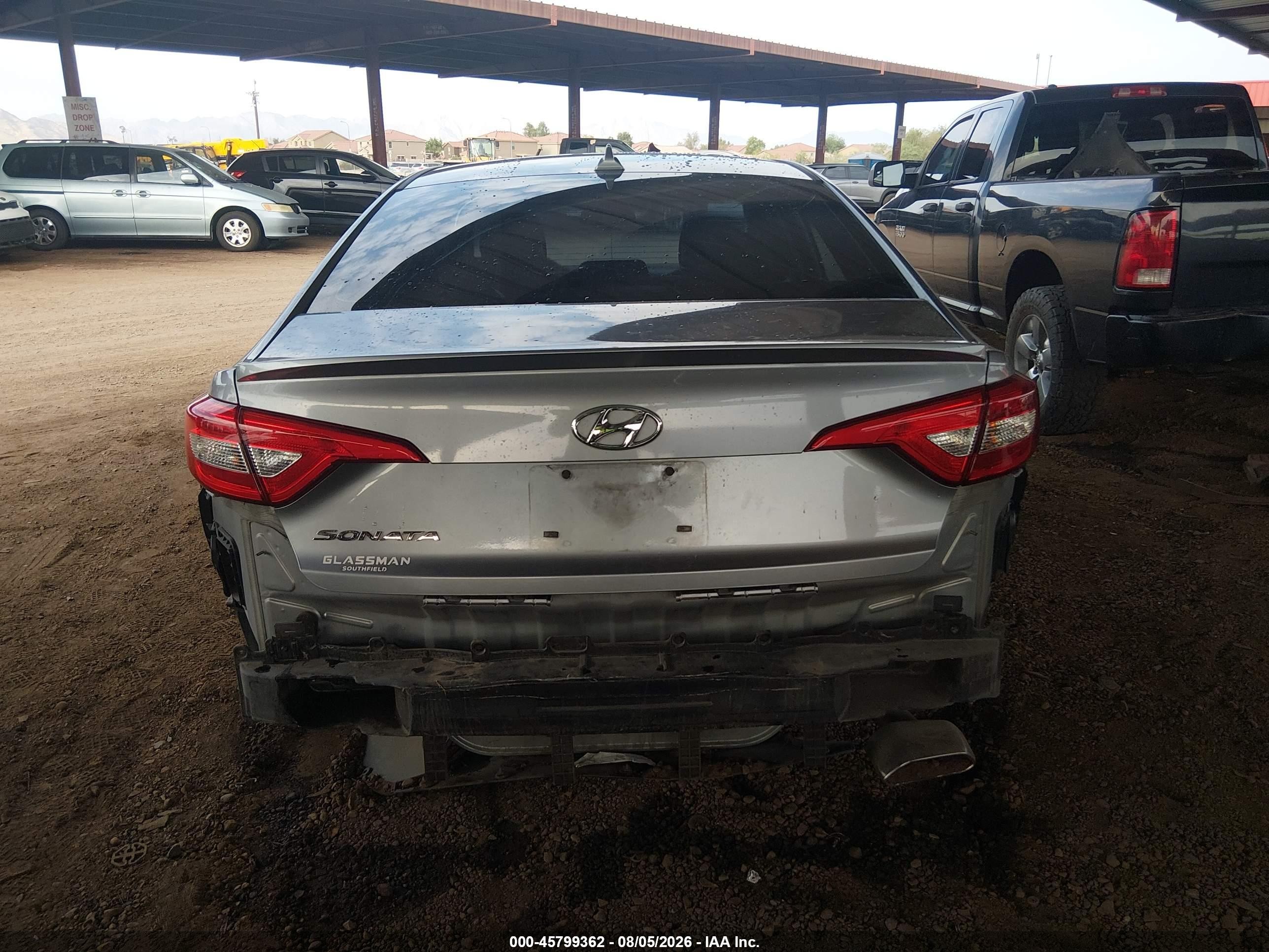 2015 Hyundai Sonata Se Gray vin: 5NPE24AF7FH004293