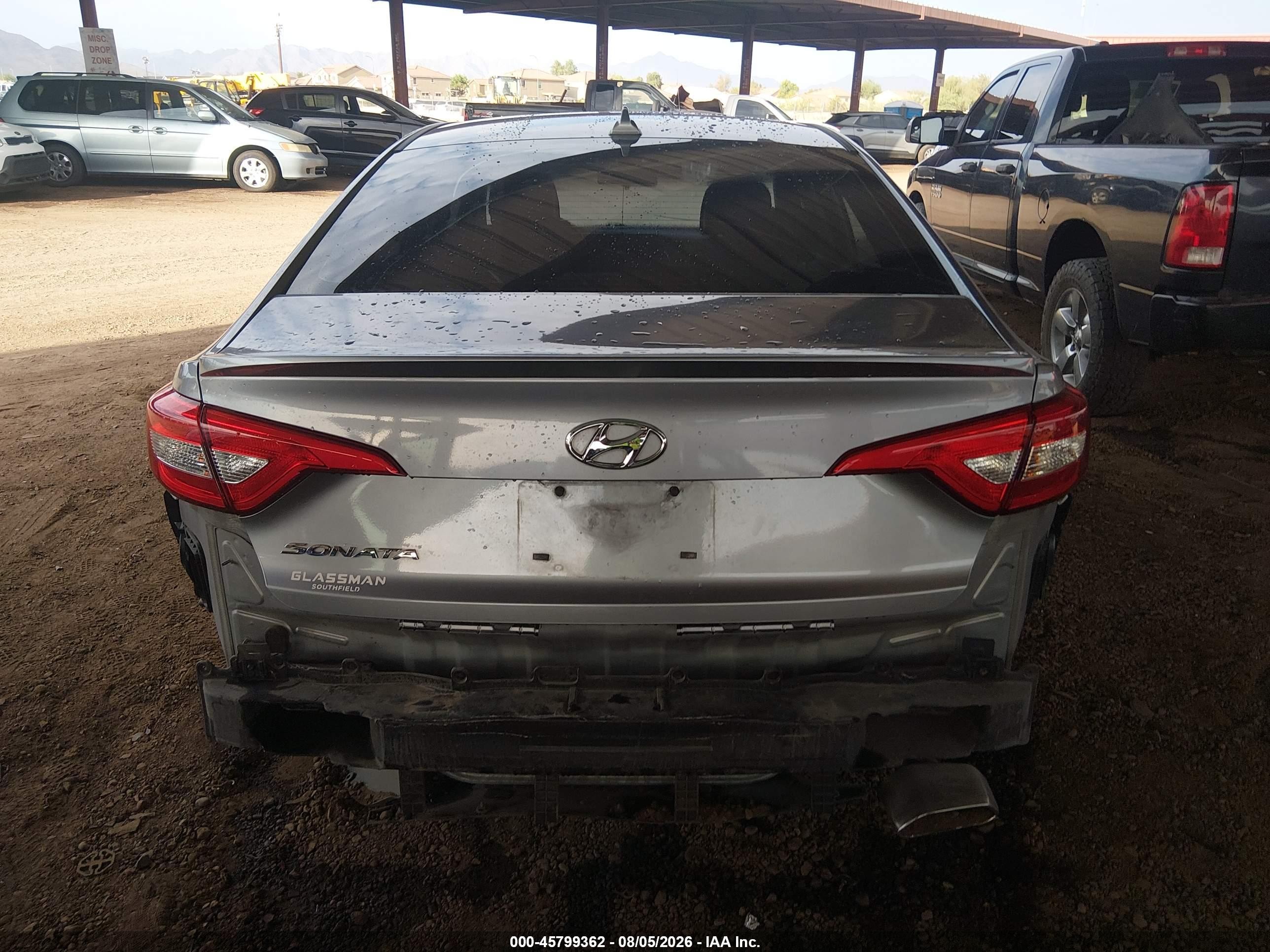 2015 Hyundai Sonata Se Gray vin: 5NPE24AF7FH004293