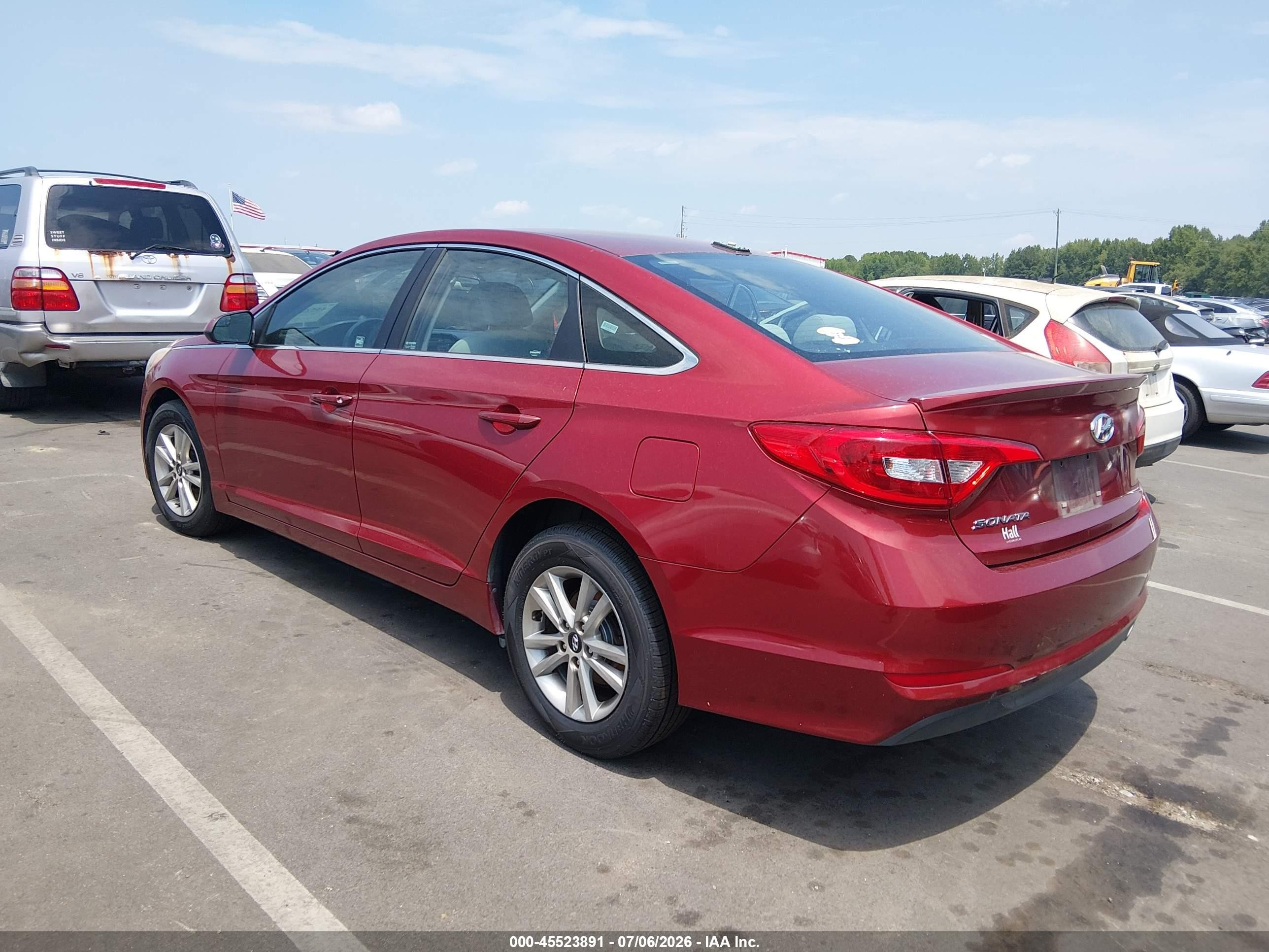 2015 Hyundai Sonata Se Red vin: 5NPE24AF7FH008845