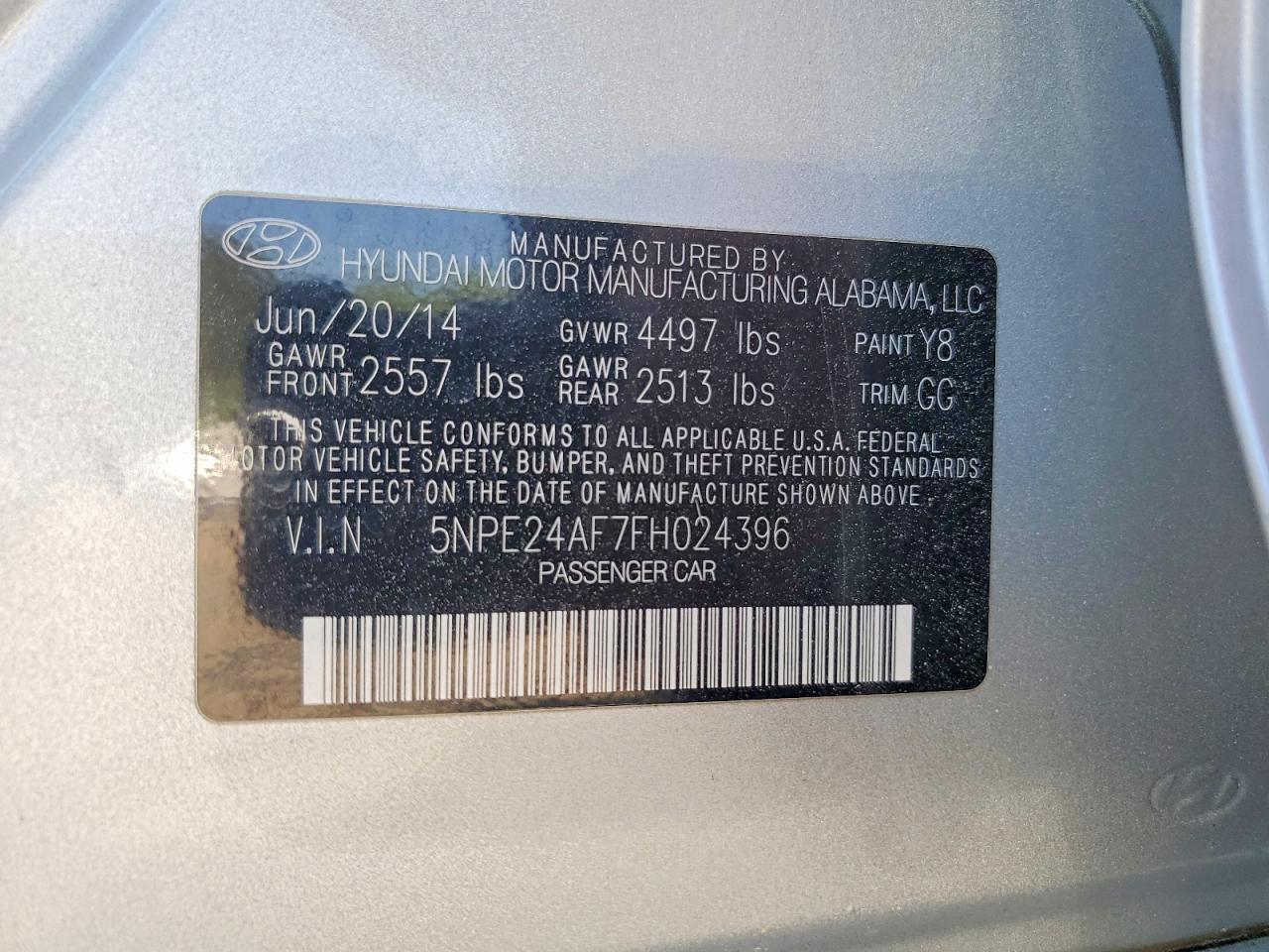 2015 Hyundai Sonata Se Silver vin: 5NPE24AF7FH024396