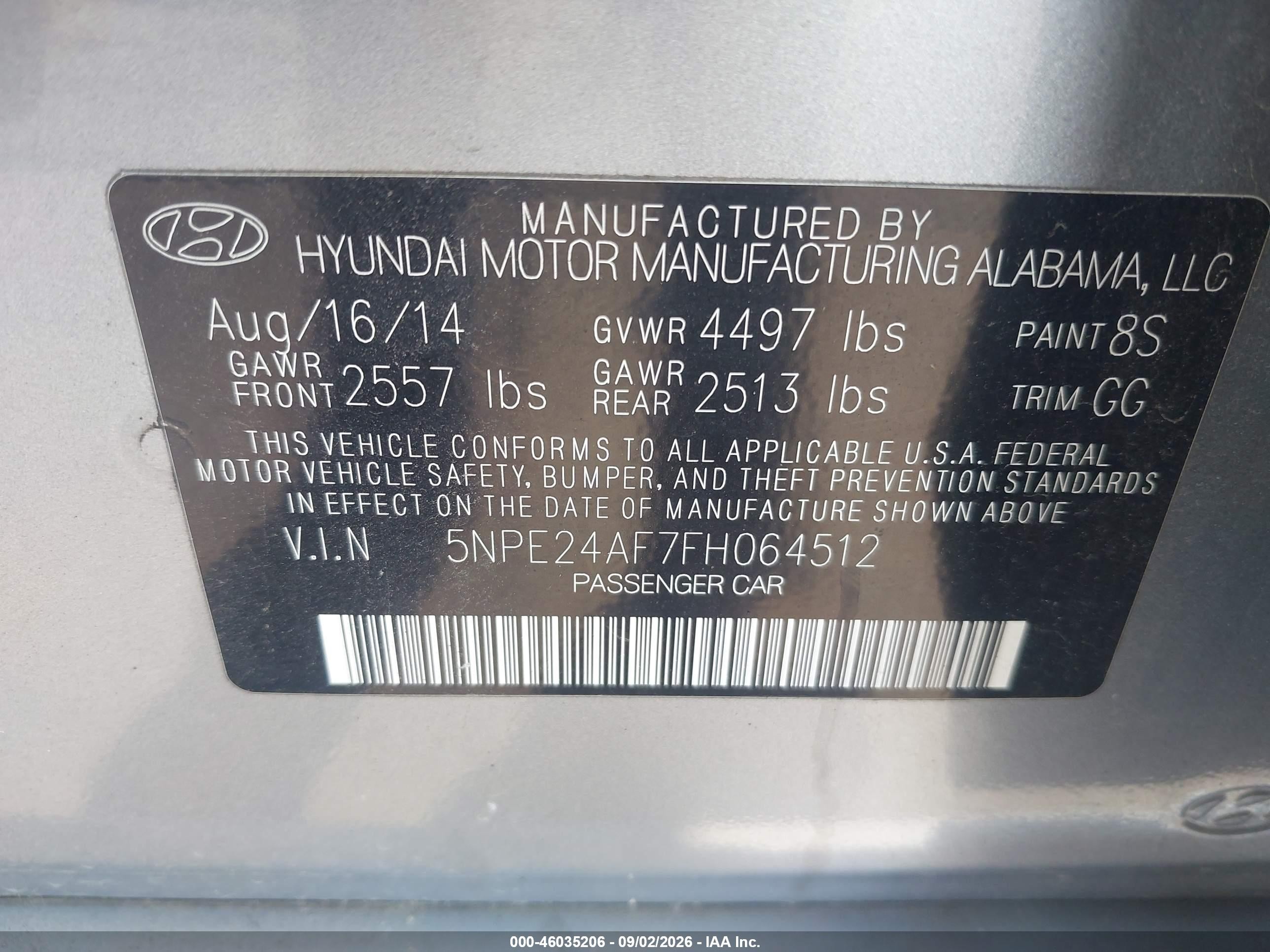 2015 Hyundai Sonata Se Blue vin: 5NPE24AF7FH064512