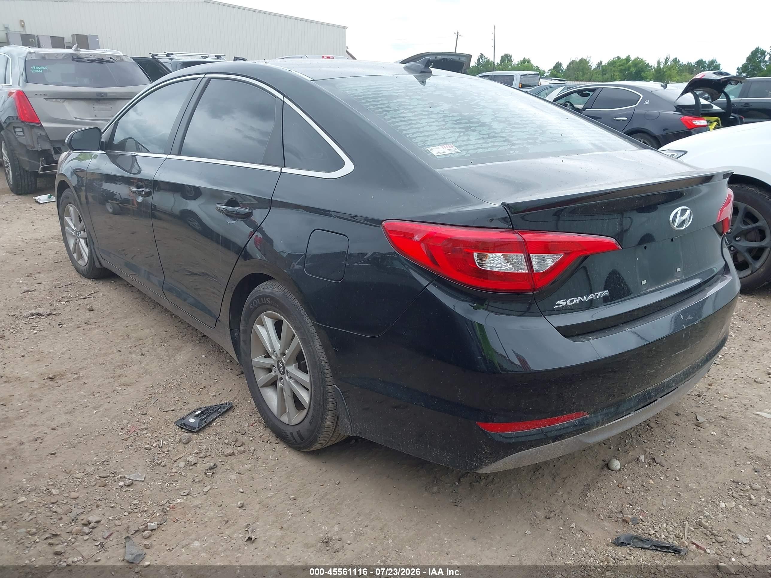 2015 Hyundai Sonata Se Черный vin: 5NPE24AF7FH096120