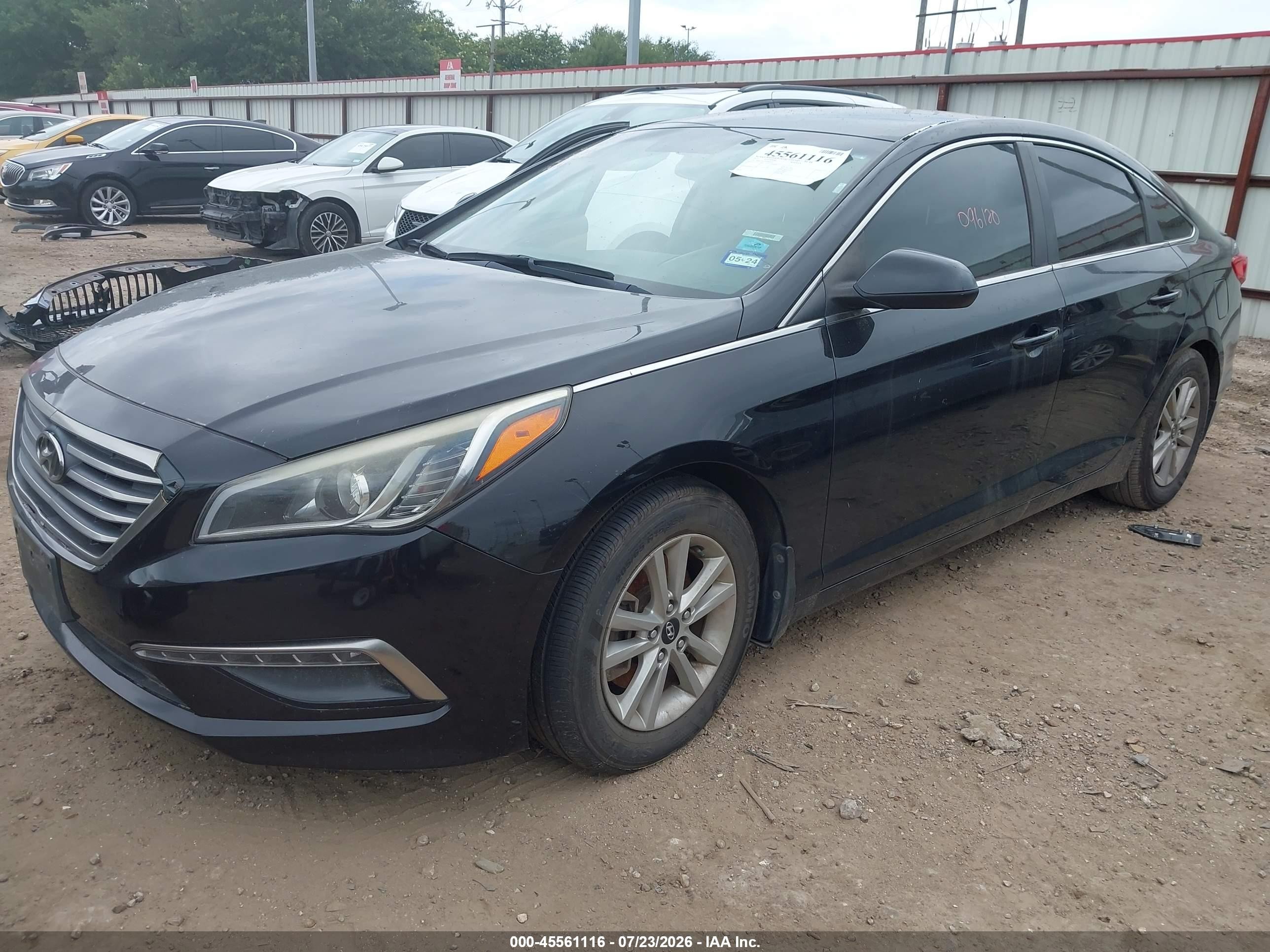 2015 Hyundai Sonata Se Черный vin: 5NPE24AF7FH096120