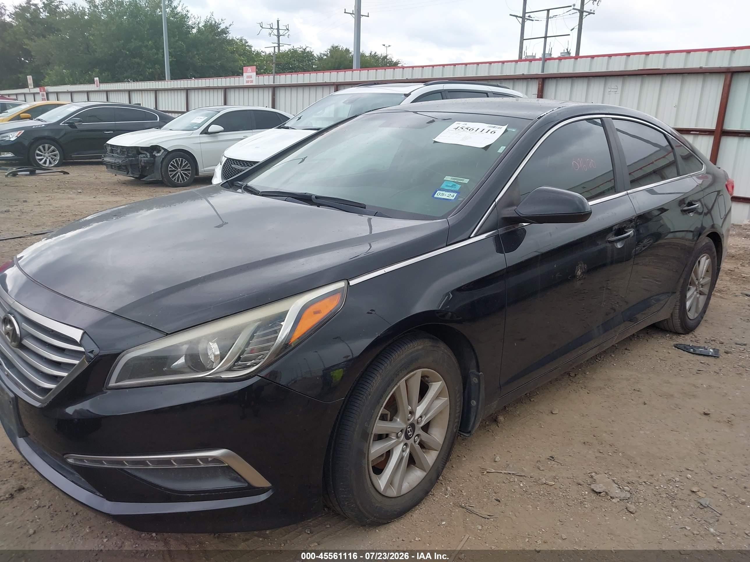 2015 Hyundai Sonata Se Черный vin: 5NPE24AF7FH096120
