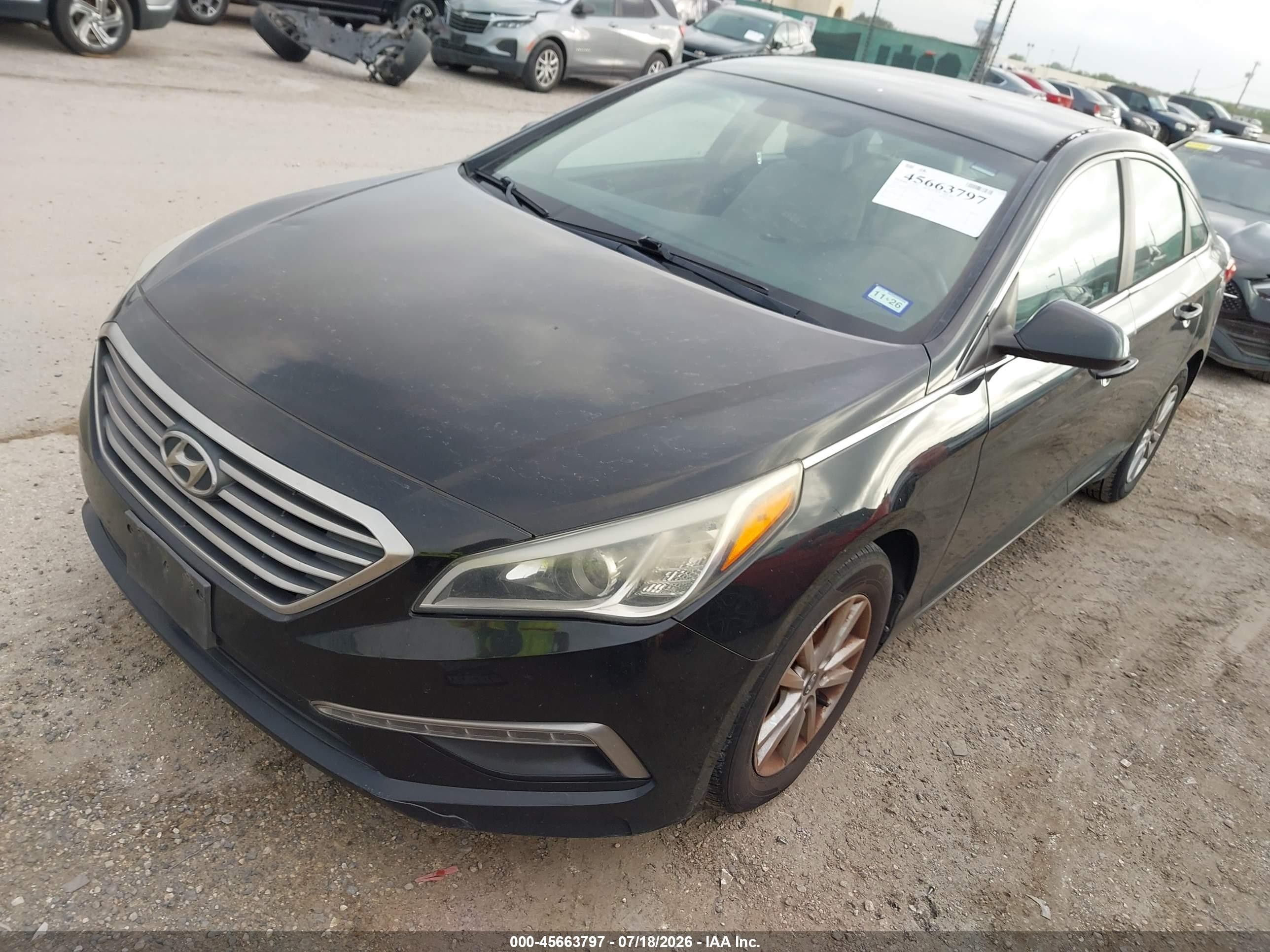 2015 Hyundai Sonata Se Черный vin: 5NPE24AF7FH123123