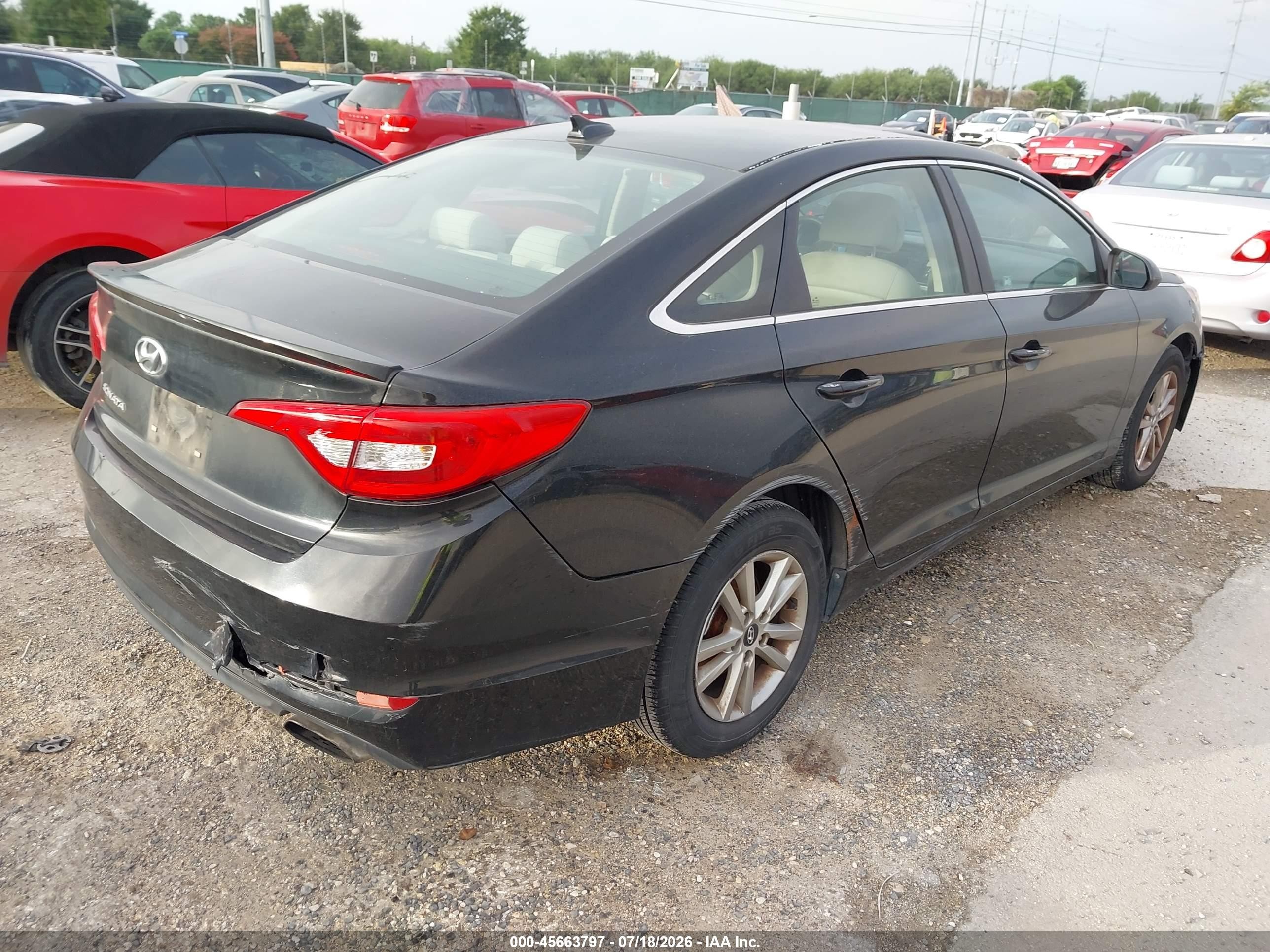 2015 Hyundai Sonata Se Черный vin: 5NPE24AF7FH123123