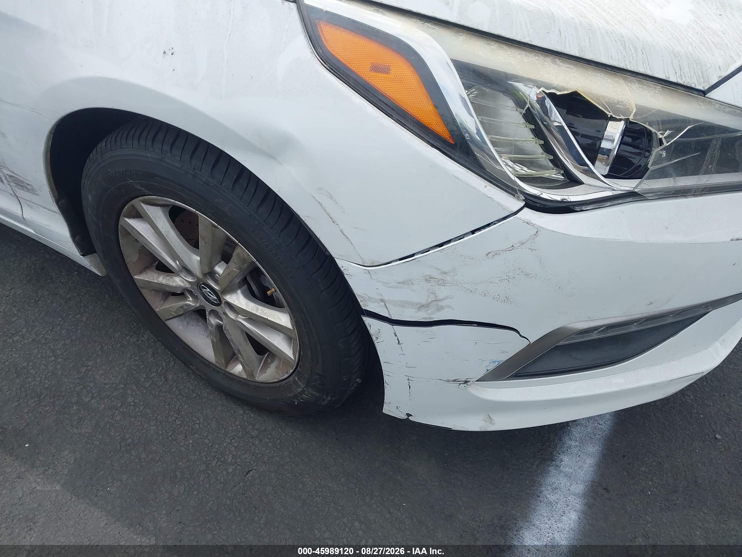 2015 Hyundai Sonata Se White vin: 5NPE24AF7FH133599