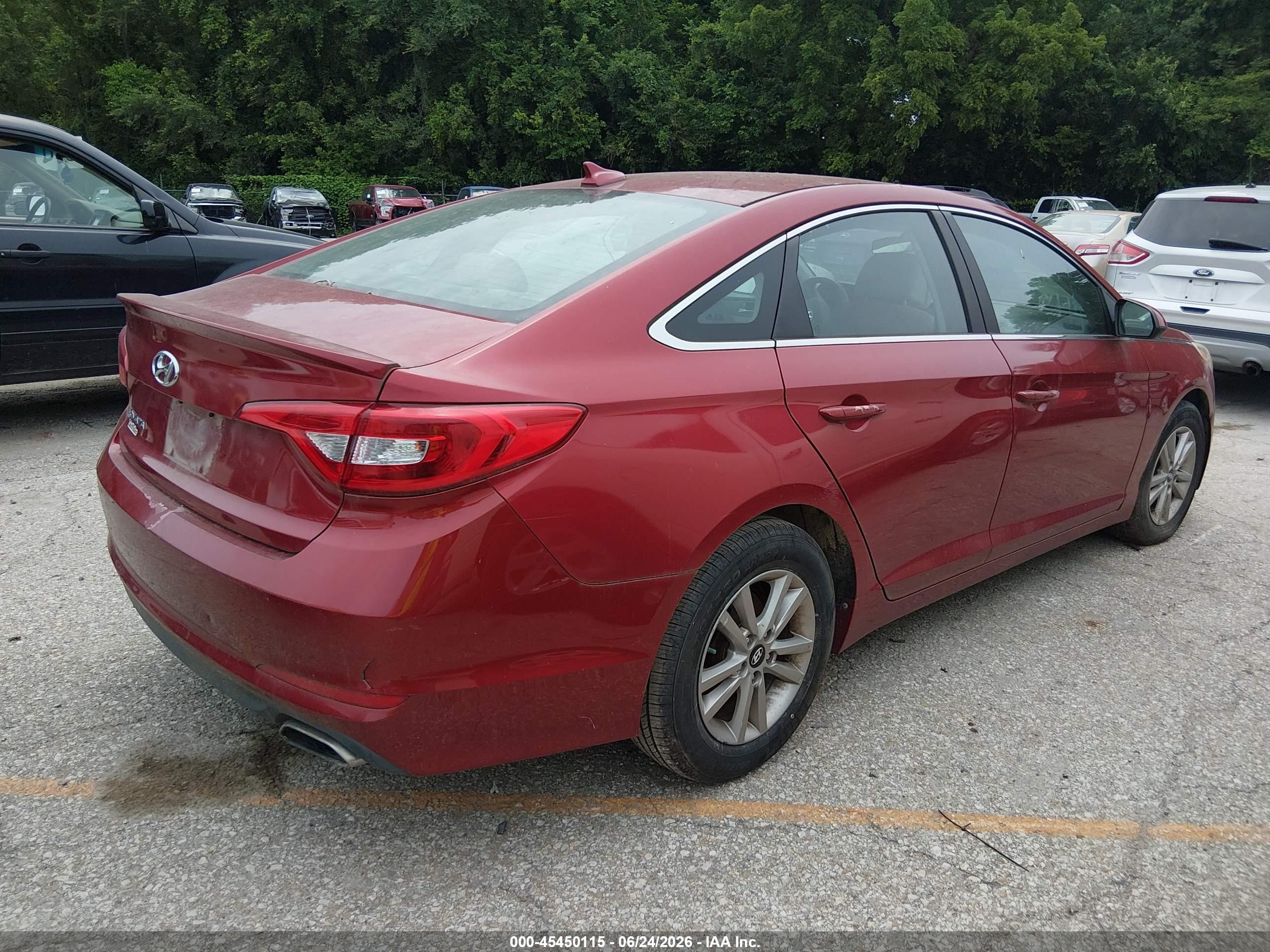 2015 Hyundai Sonata Se Red vin: 5NPE24AF7FH157353