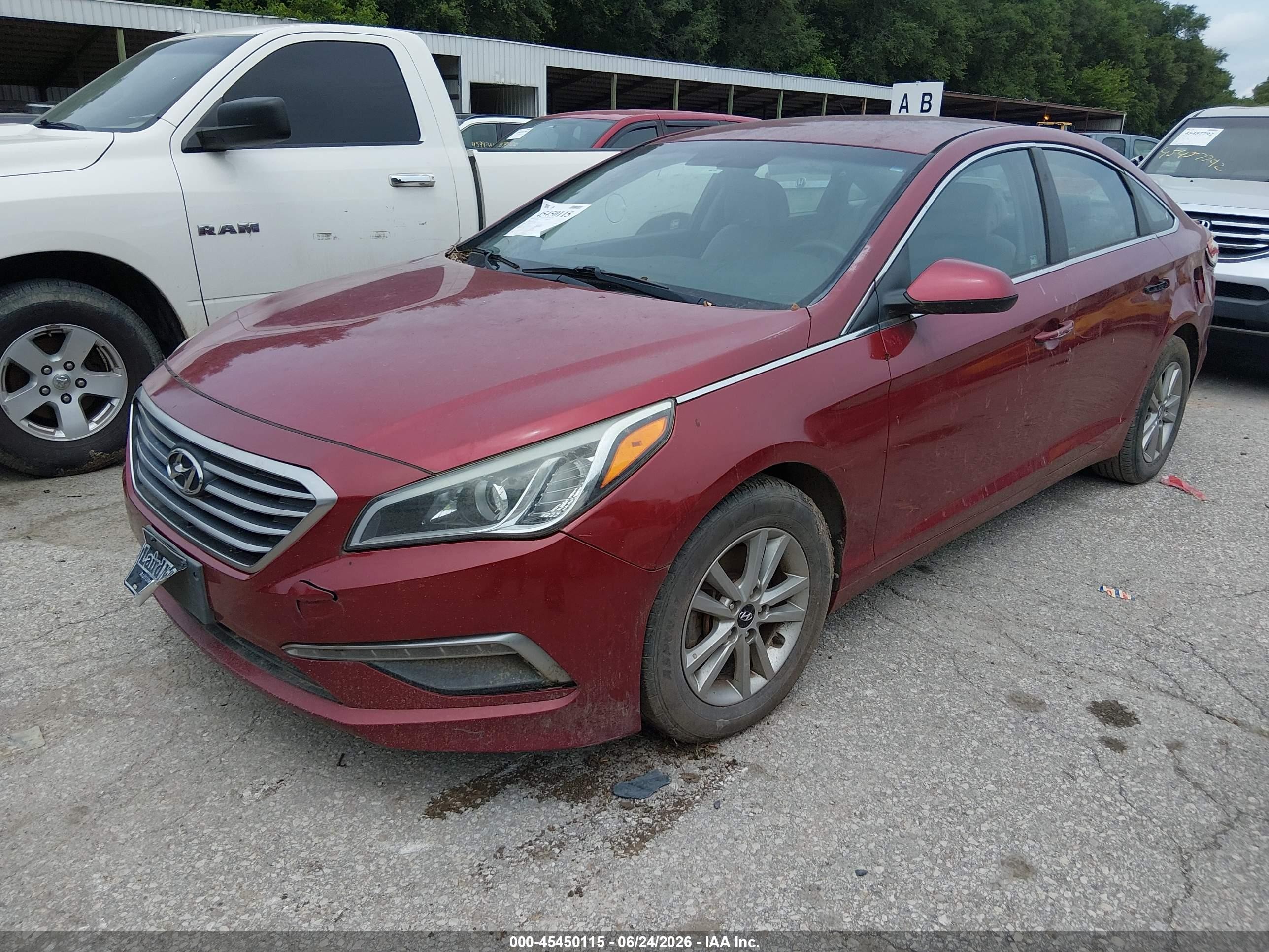2015 Hyundai Sonata Se Red vin: 5NPE24AF7FH157353