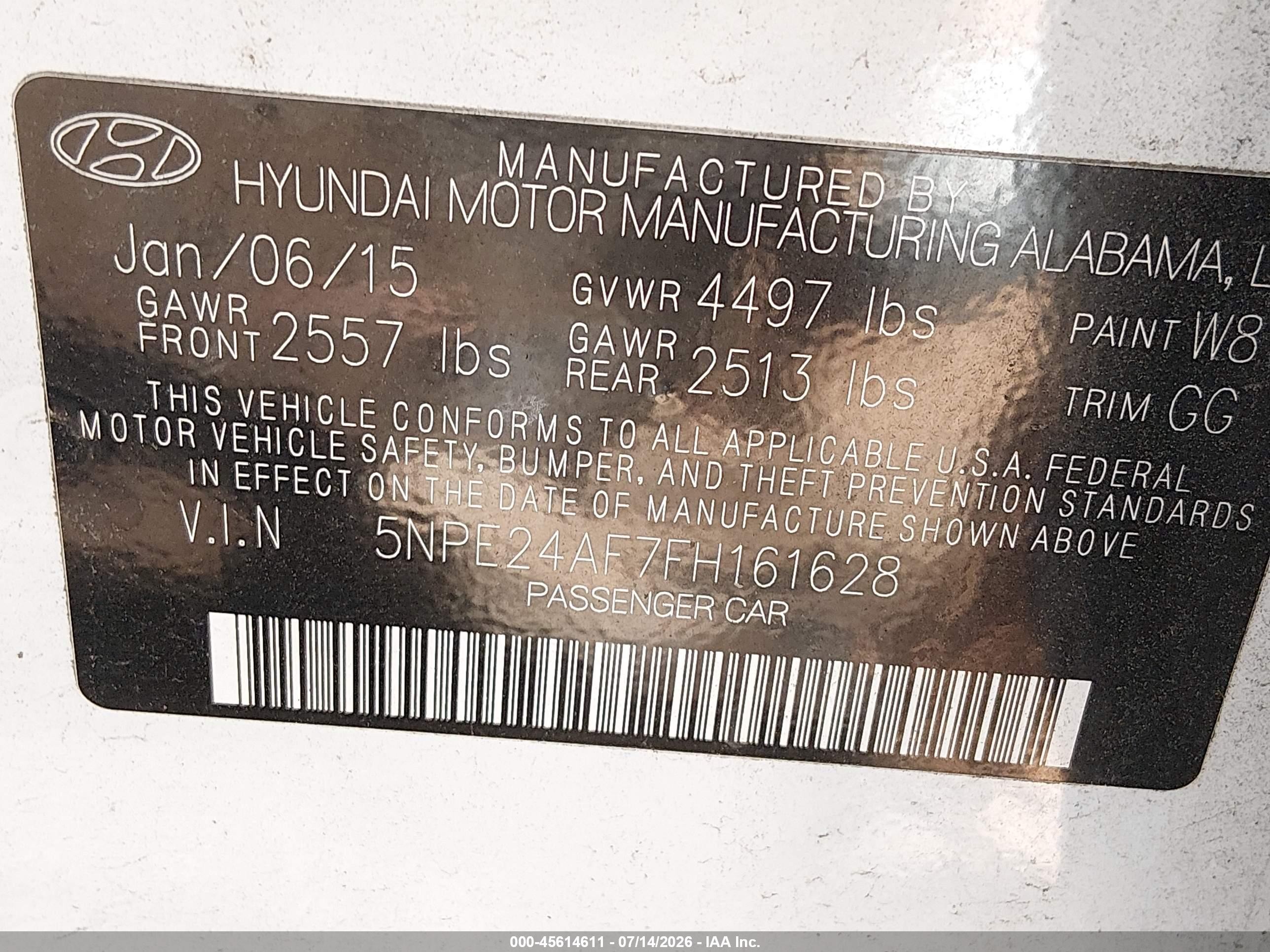 2015 Hyundai Sonata Se Белый vin: 5NPE24AF7FH161628