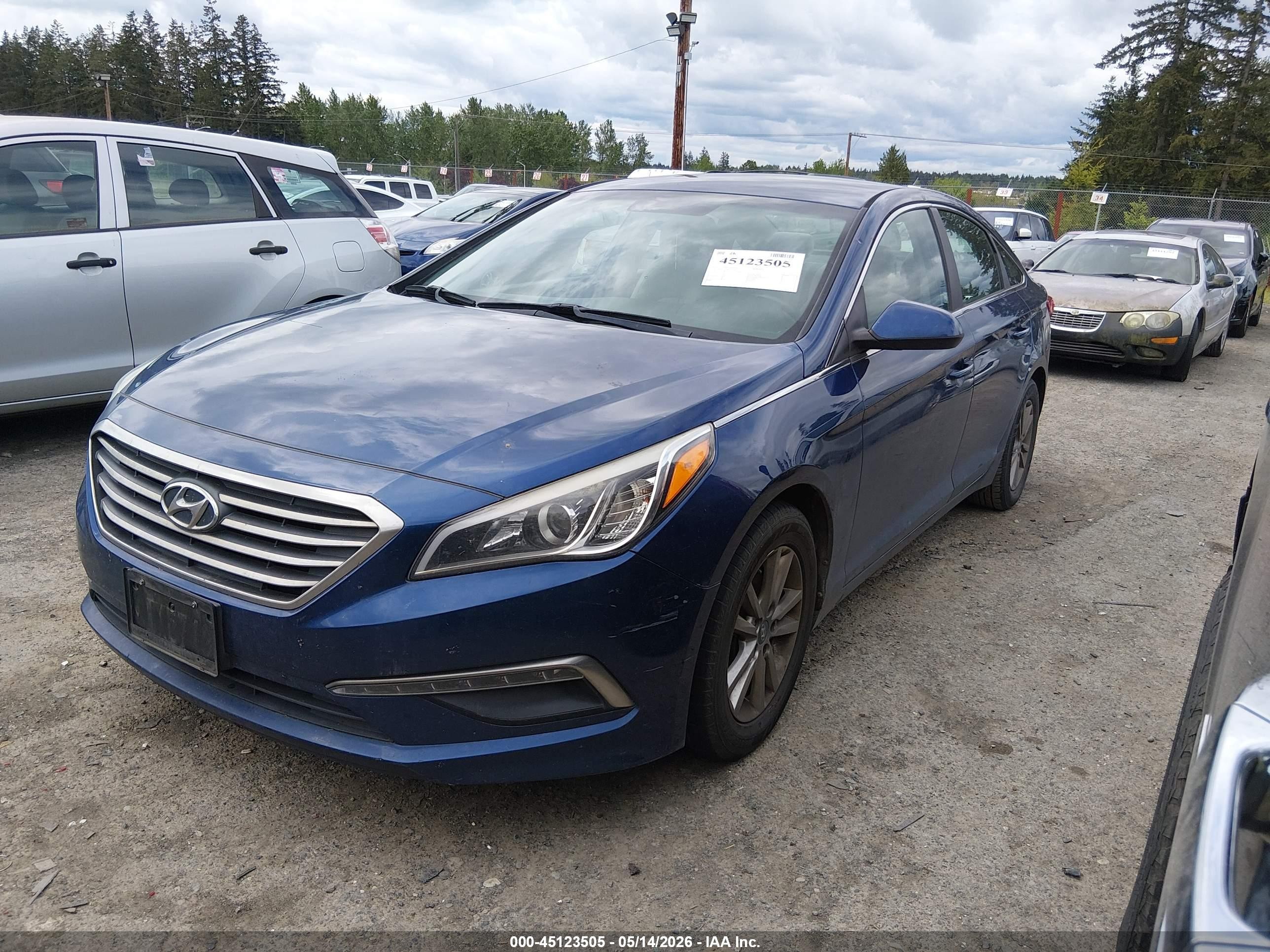 2015 Hyundai Sonata Se Blue vin: 5NPE24AF7FH177456