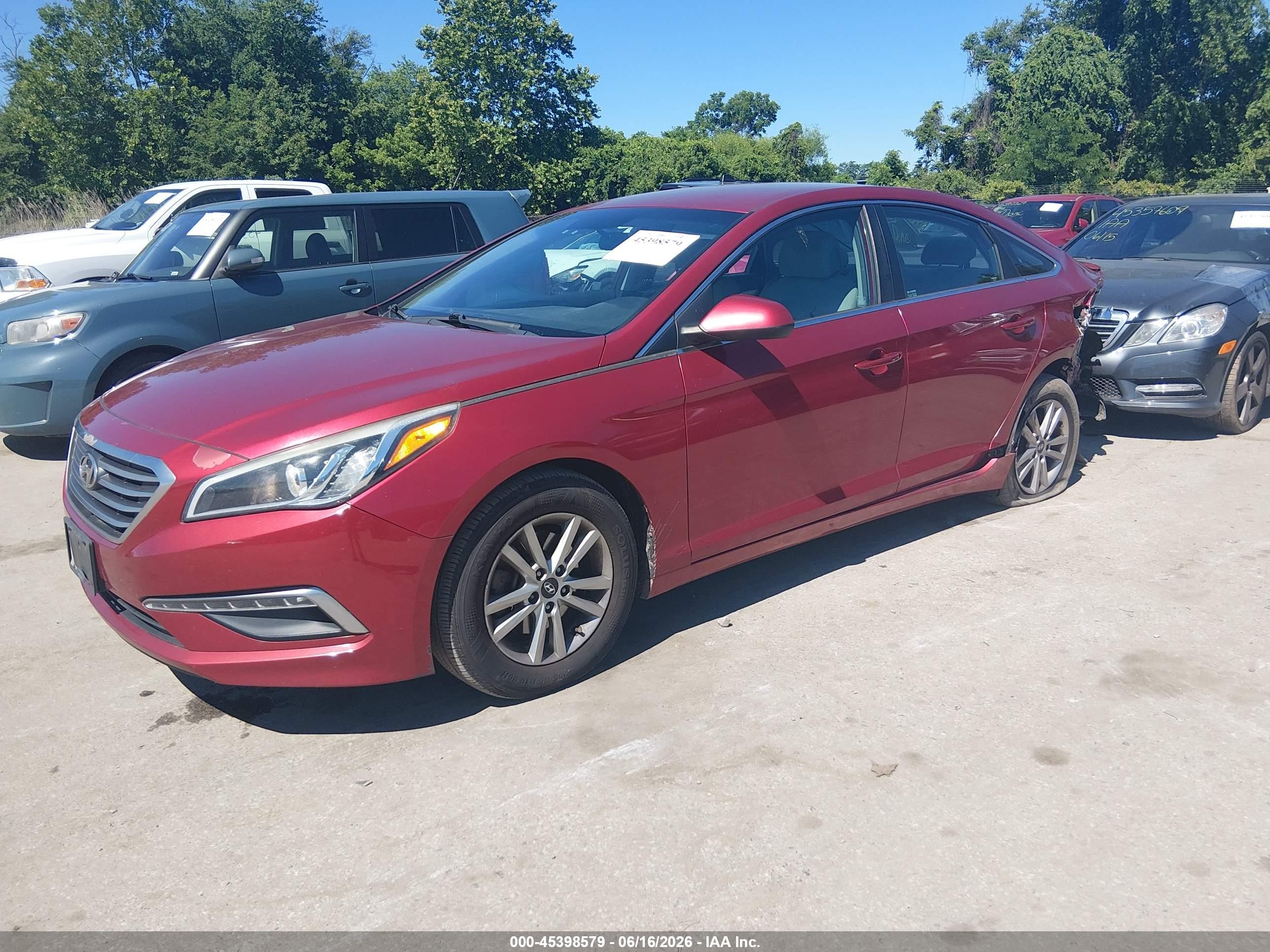 2015 Hyundai Sonata Se Red vin: 5NPE24AF7FH190739