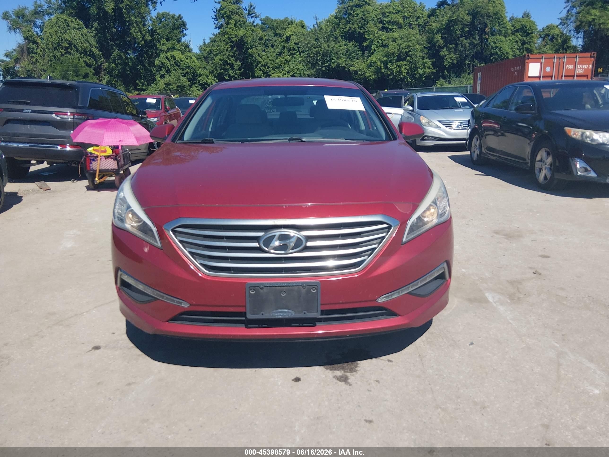 2015 Hyundai Sonata Se Red vin: 5NPE24AF7FH190739