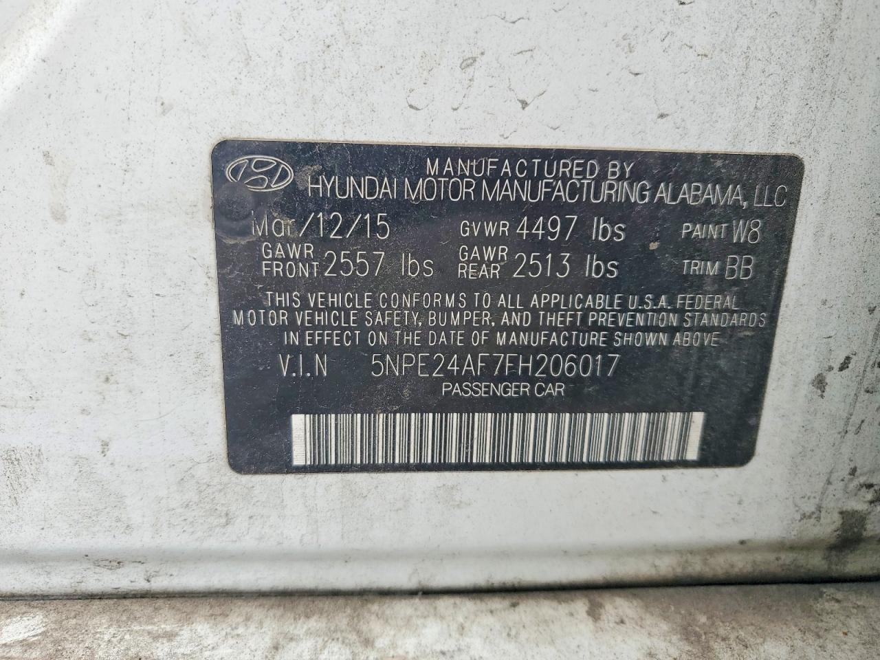 2015 Hyundai Sonata Se Белый vin: 5NPE24AF7FH206017