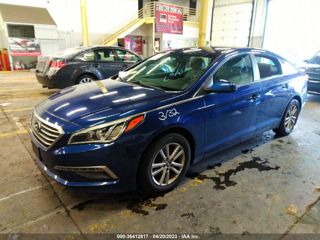 2015 Hyundai Sonata 2.4l Se Blue vin: 5NPE24AF7FH209497