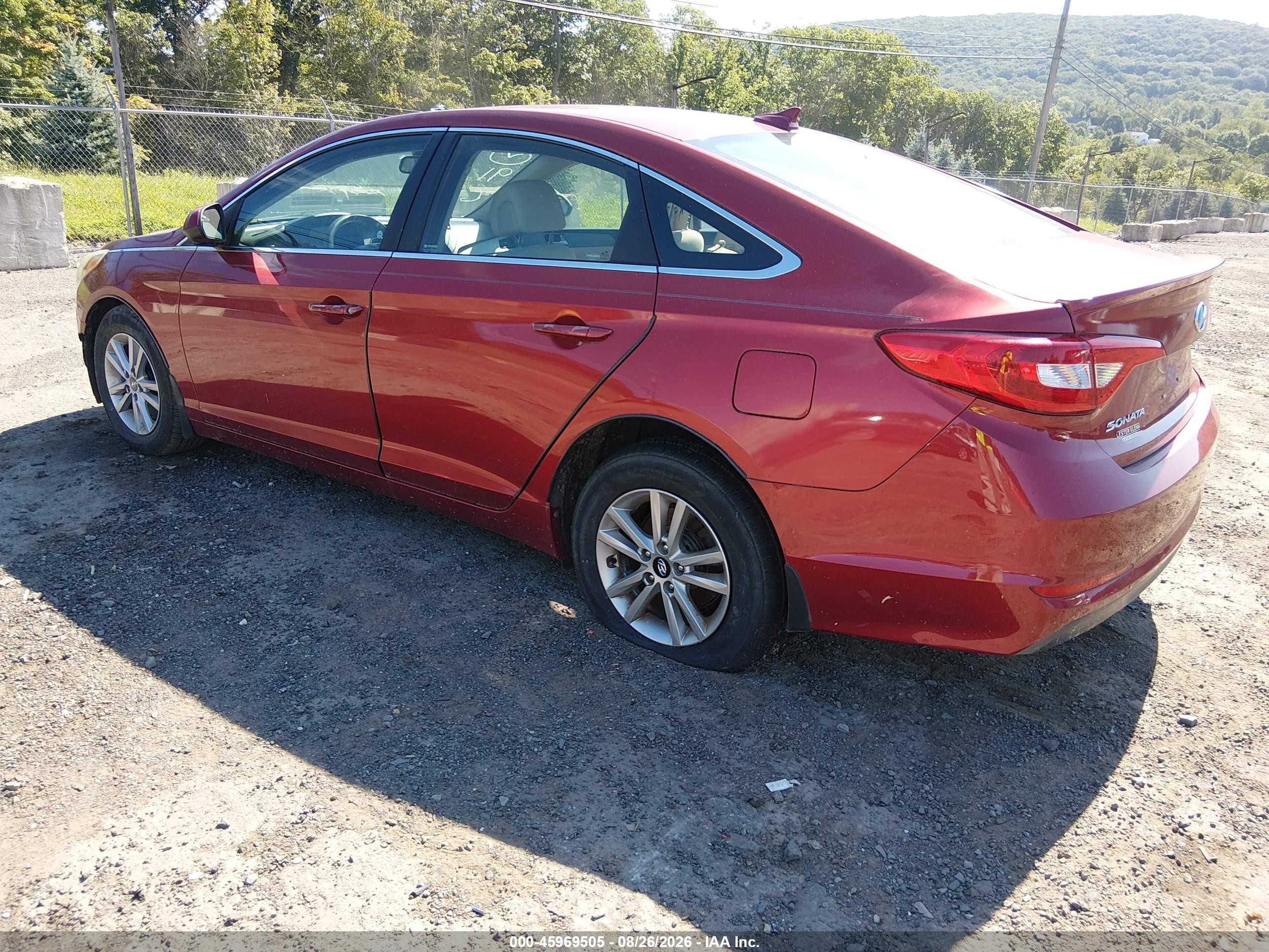2015 Hyundai Sonata Se Red vin: 5NPE24AF7FH215834