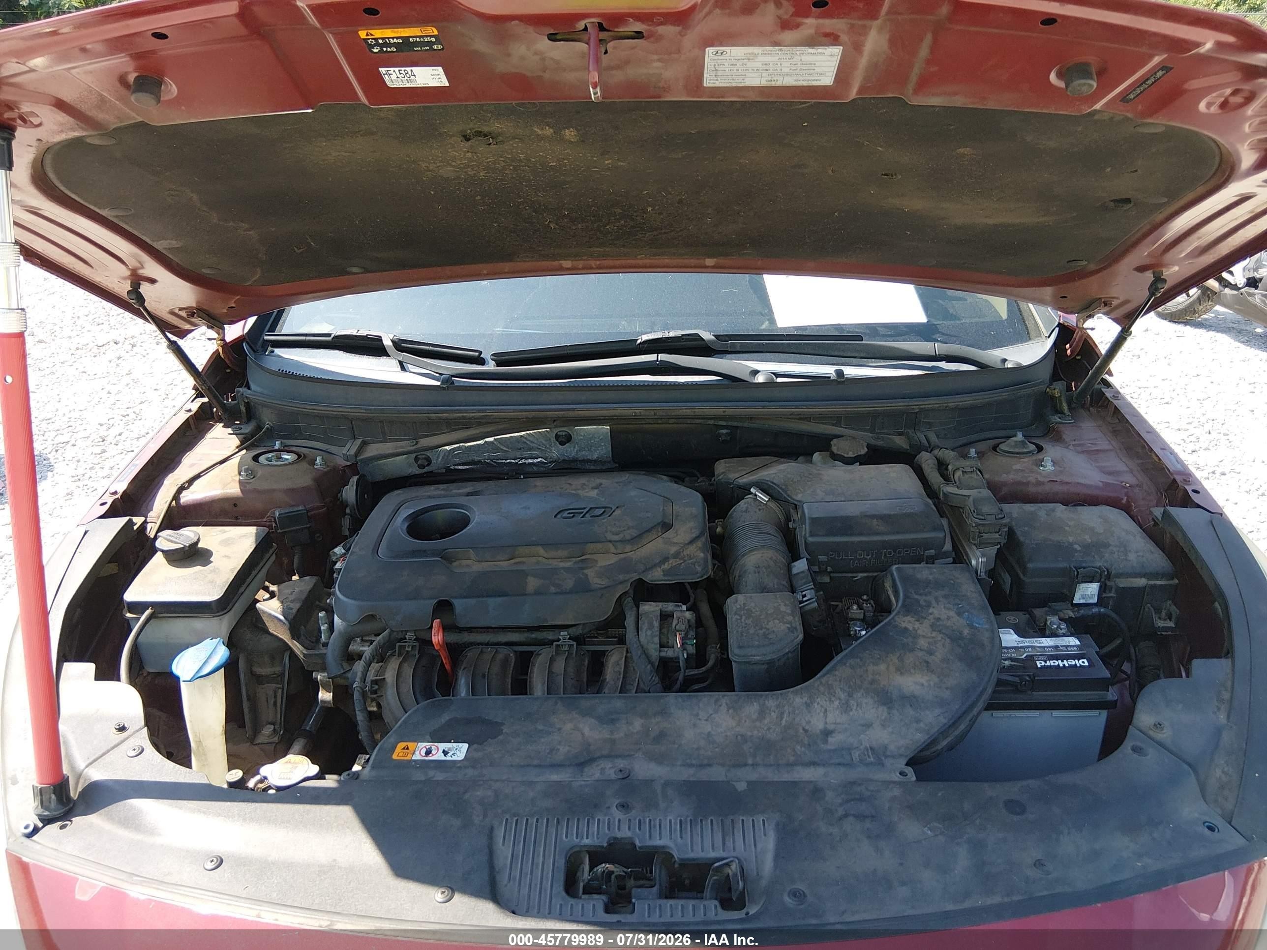 2015 Hyundai Sonata Se Burgundy vin: 5NPE24AF7FH242385