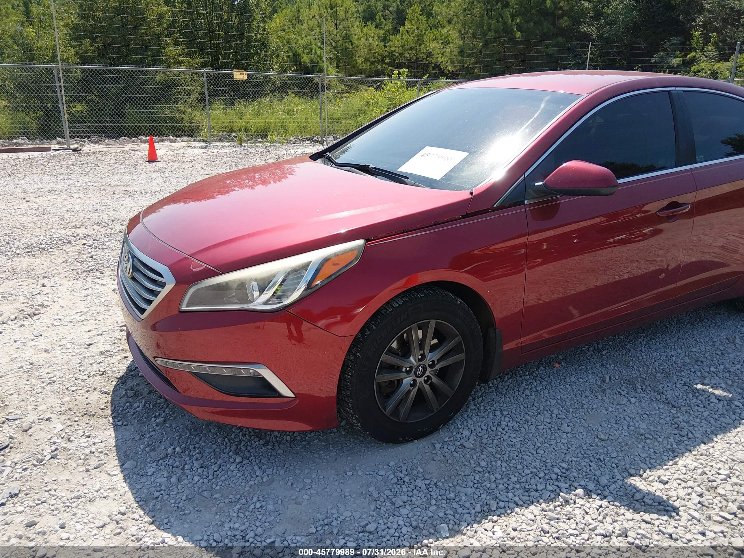 2015 Hyundai Sonata Se Burgundy vin: 5NPE24AF7FH242385