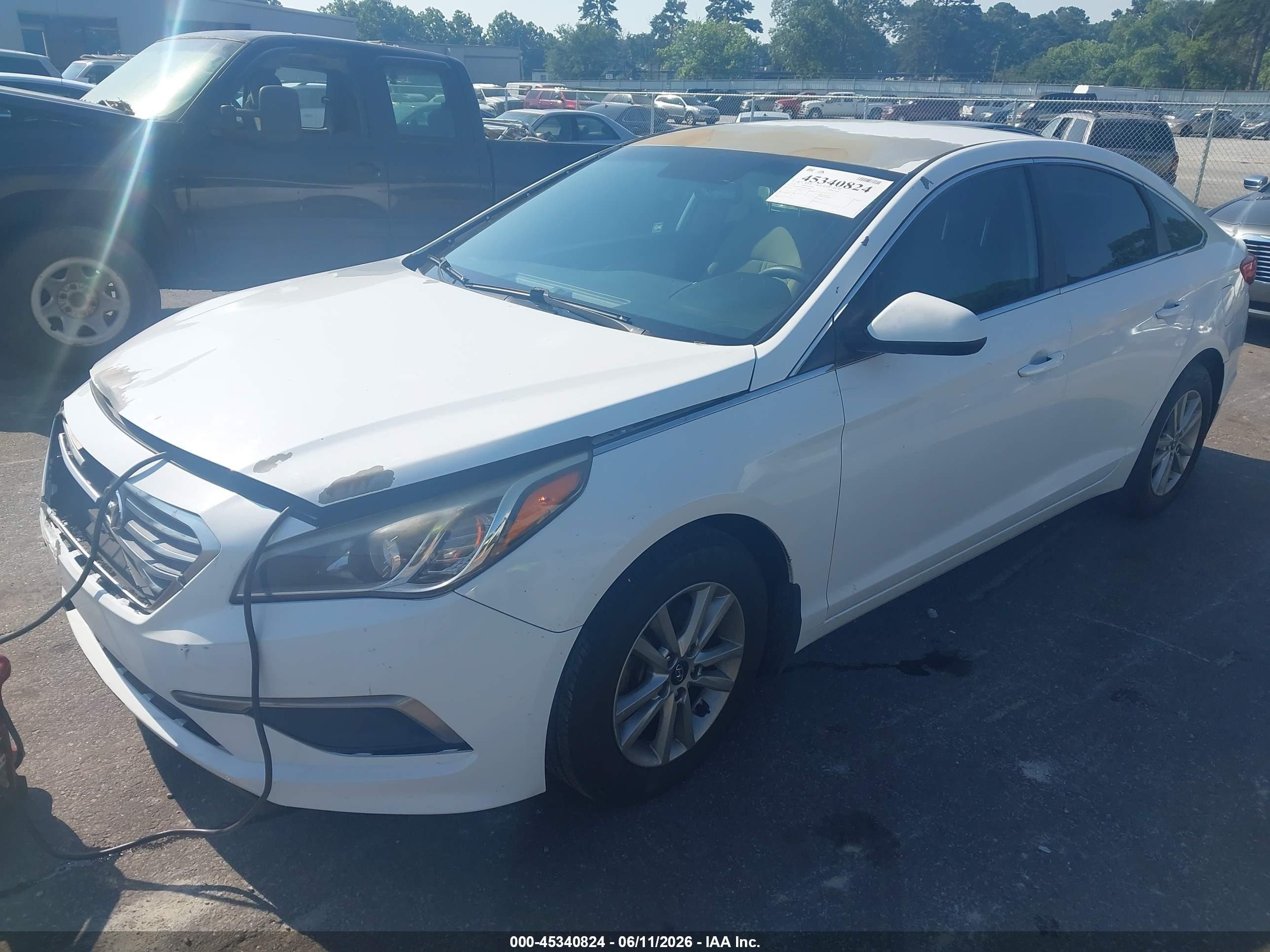 2016 Hyundai Sonata Se White vin: 5NPE24AF7GH326093