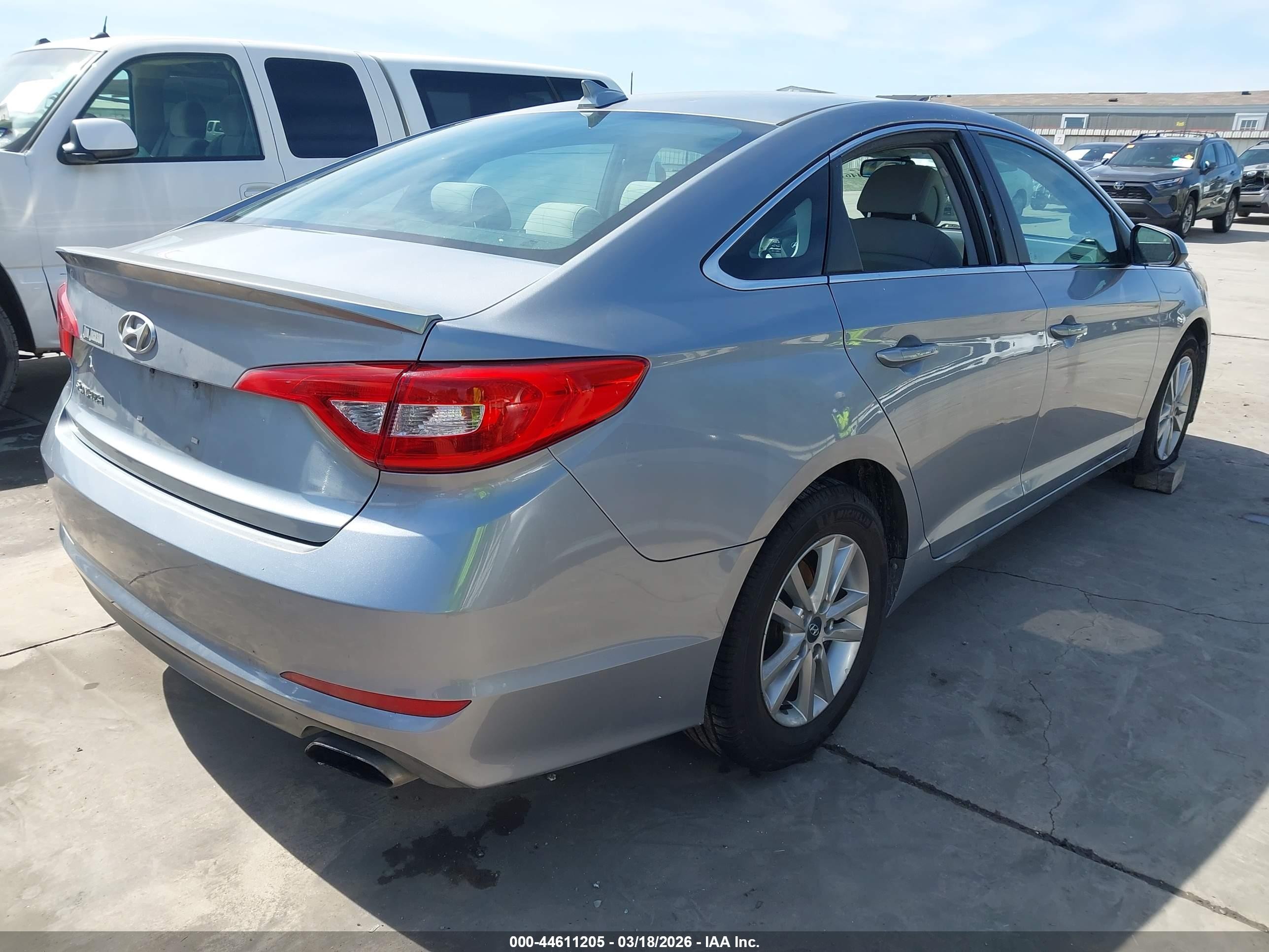 2016 Hyundai Sonata Se Gray vin: 5NPE24AF7GH333982