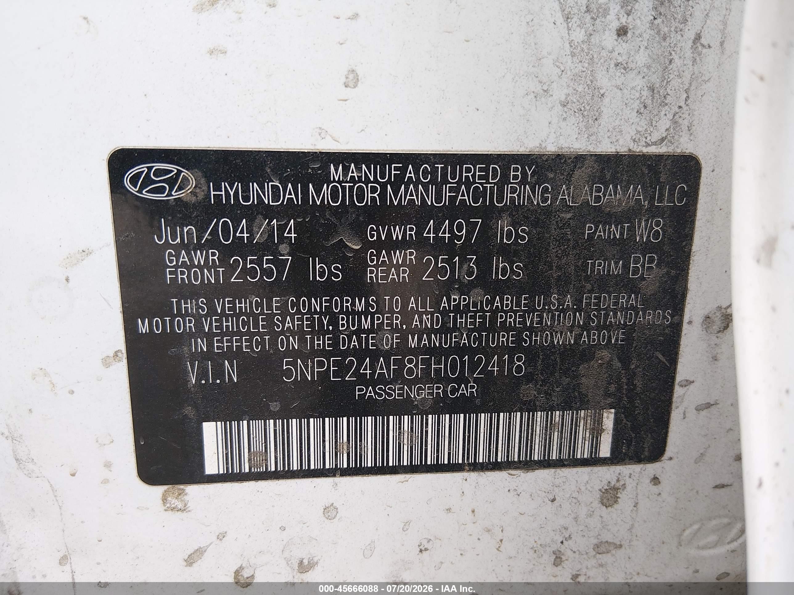2015 Hyundai Sonata Se Белый vin: 5NPE24AF8FH012418