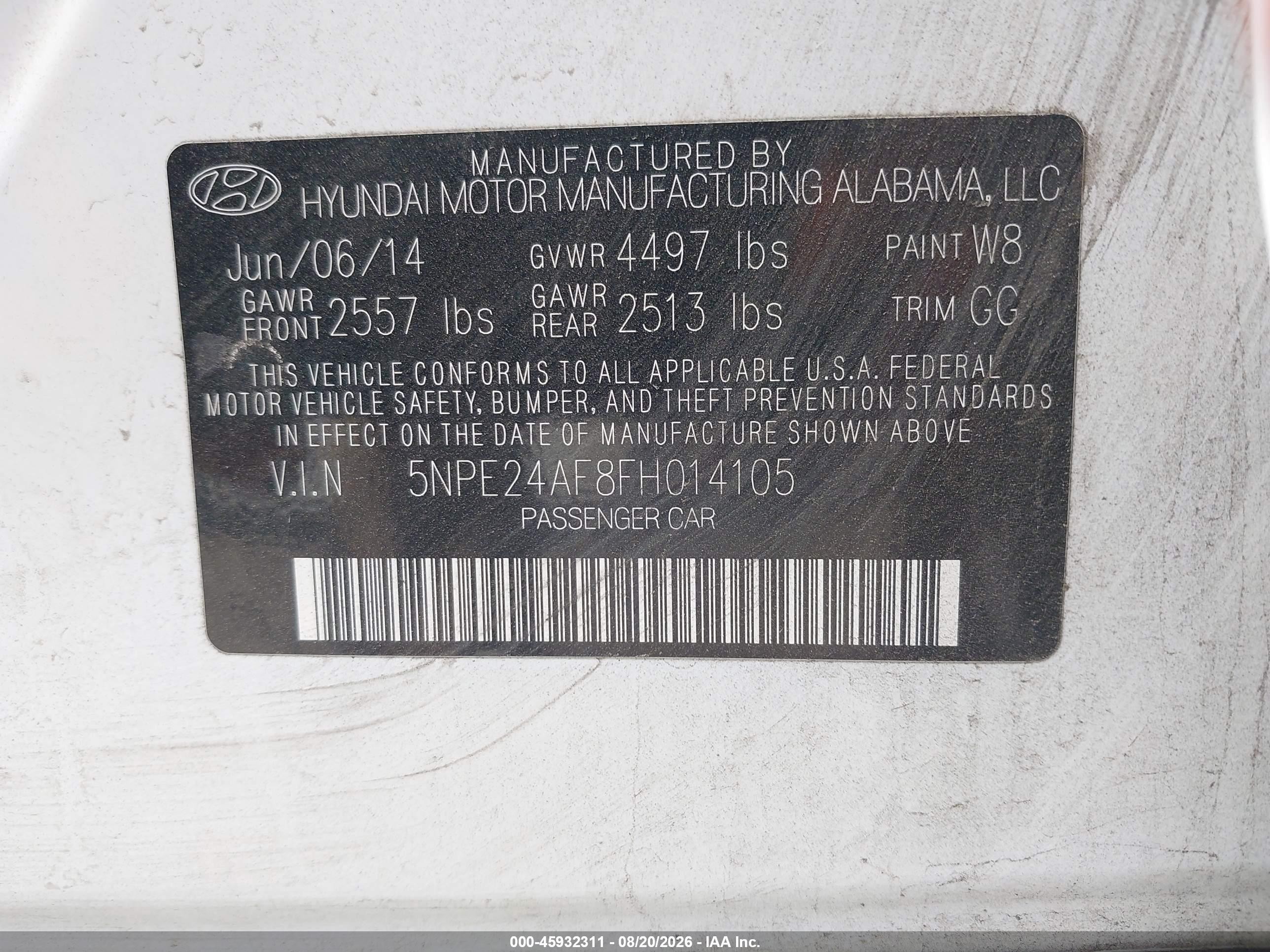 2015 Hyundai Sonata Se White vin: 5NPE24AF8FH014105