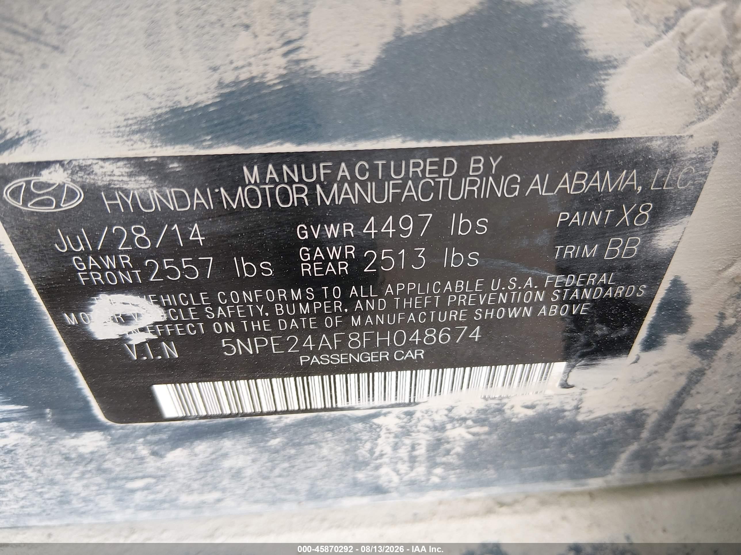 2015 Hyundai Sonata Se Blue vin: 5NPE24AF8FH048674