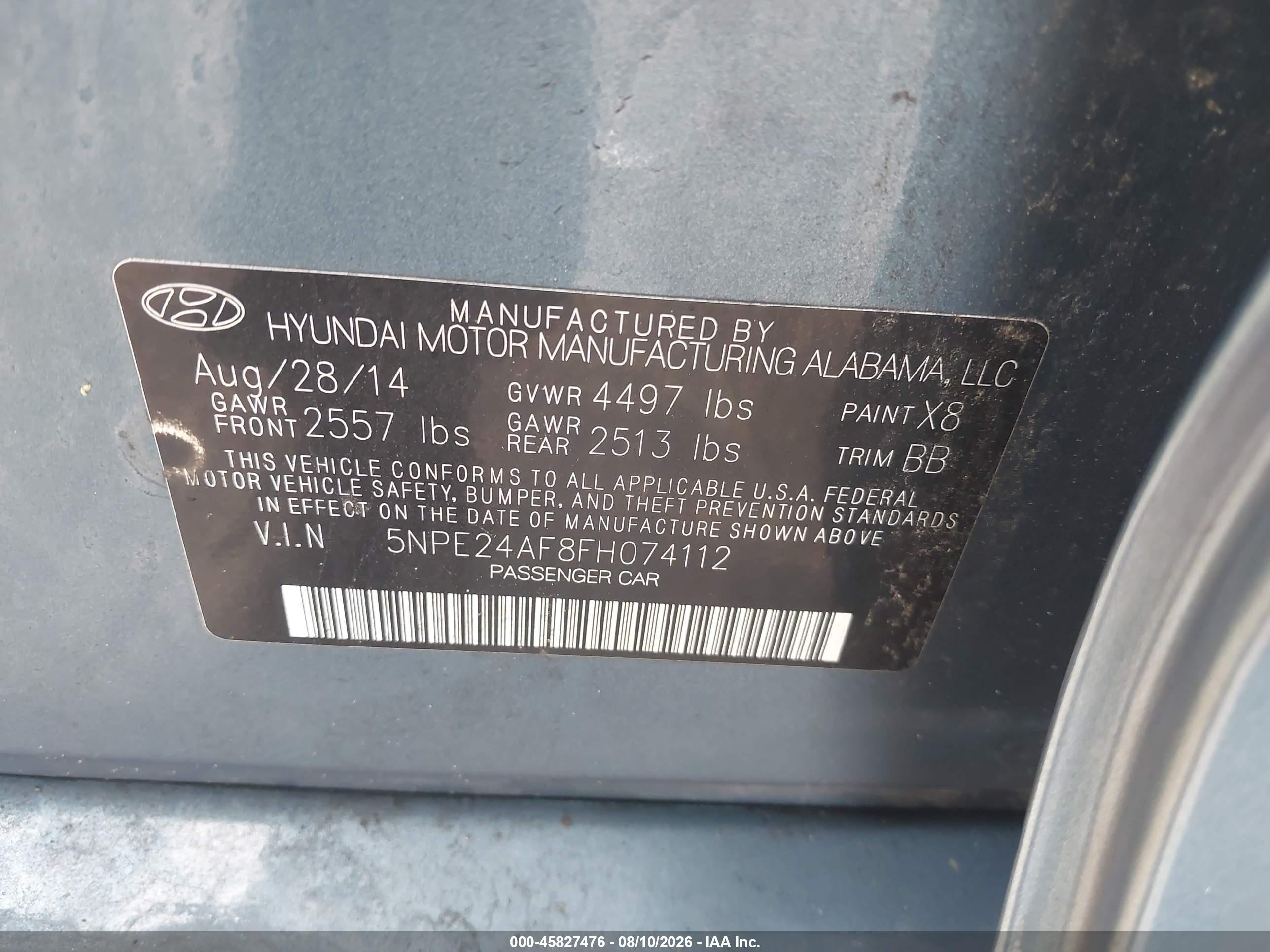 2015 Hyundai Sonata Se Blue vin: 5NPE24AF8FH074112