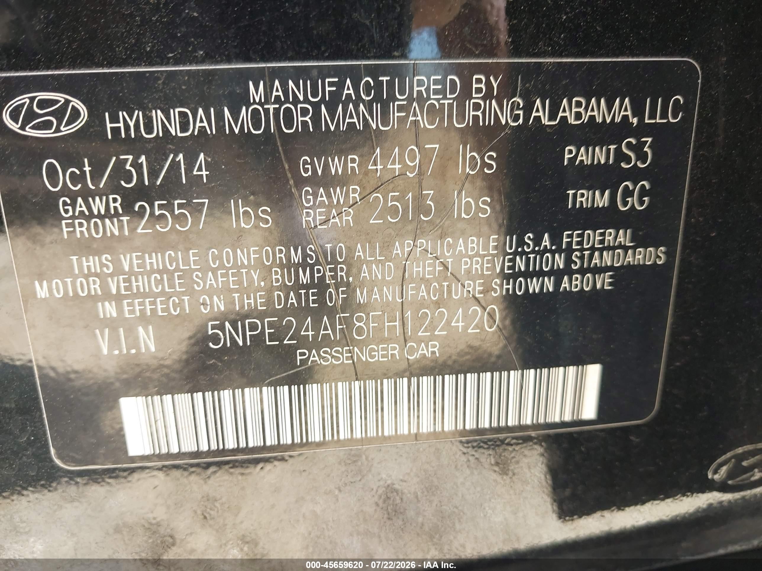 2015 Hyundai Sonata Se Black vin: 5NPE24AF8FH122420