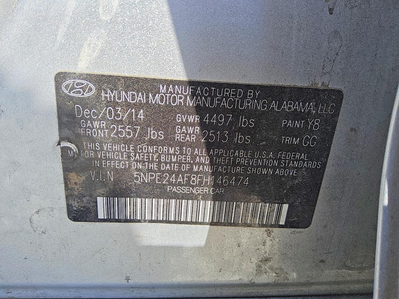2015 Hyundai Sonata Se Серебряный vin: 5NPE24AF8FH146474