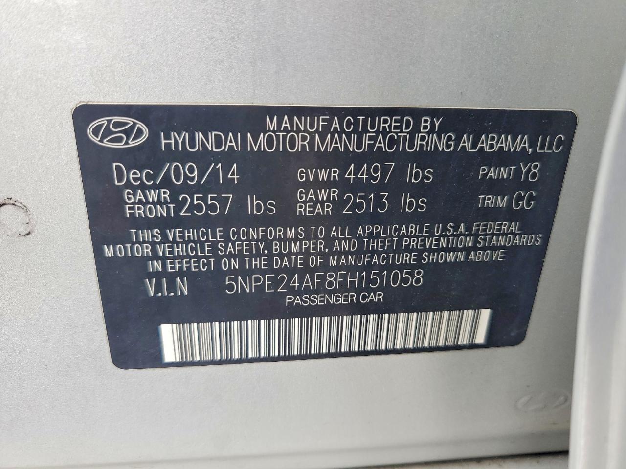 2015 Hyundai Sonata Se Silver vin: 5NPE24AF8FH151058