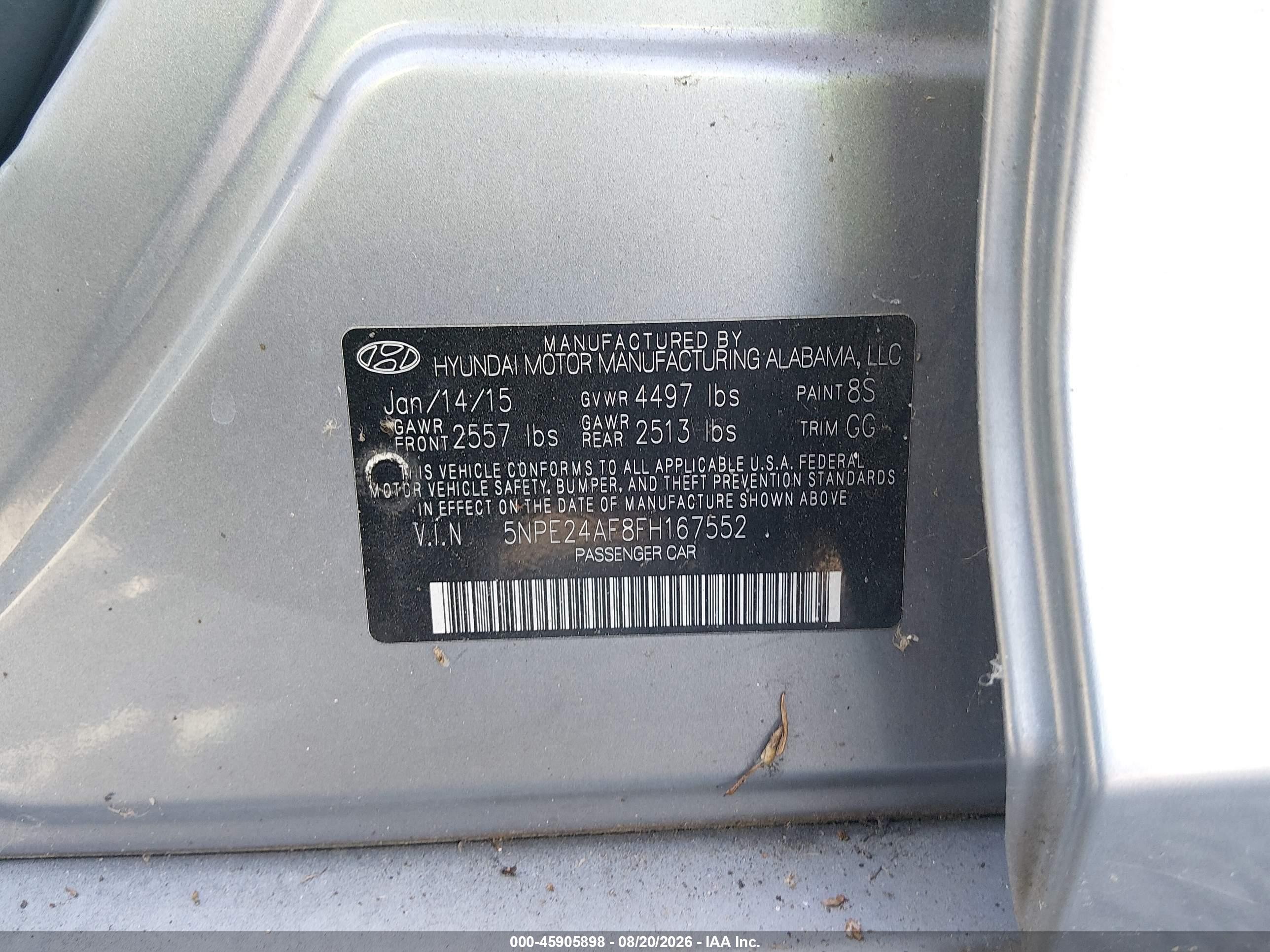 2015 Hyundai Sonata Se Серебряный vin: 5NPE24AF8FH167552