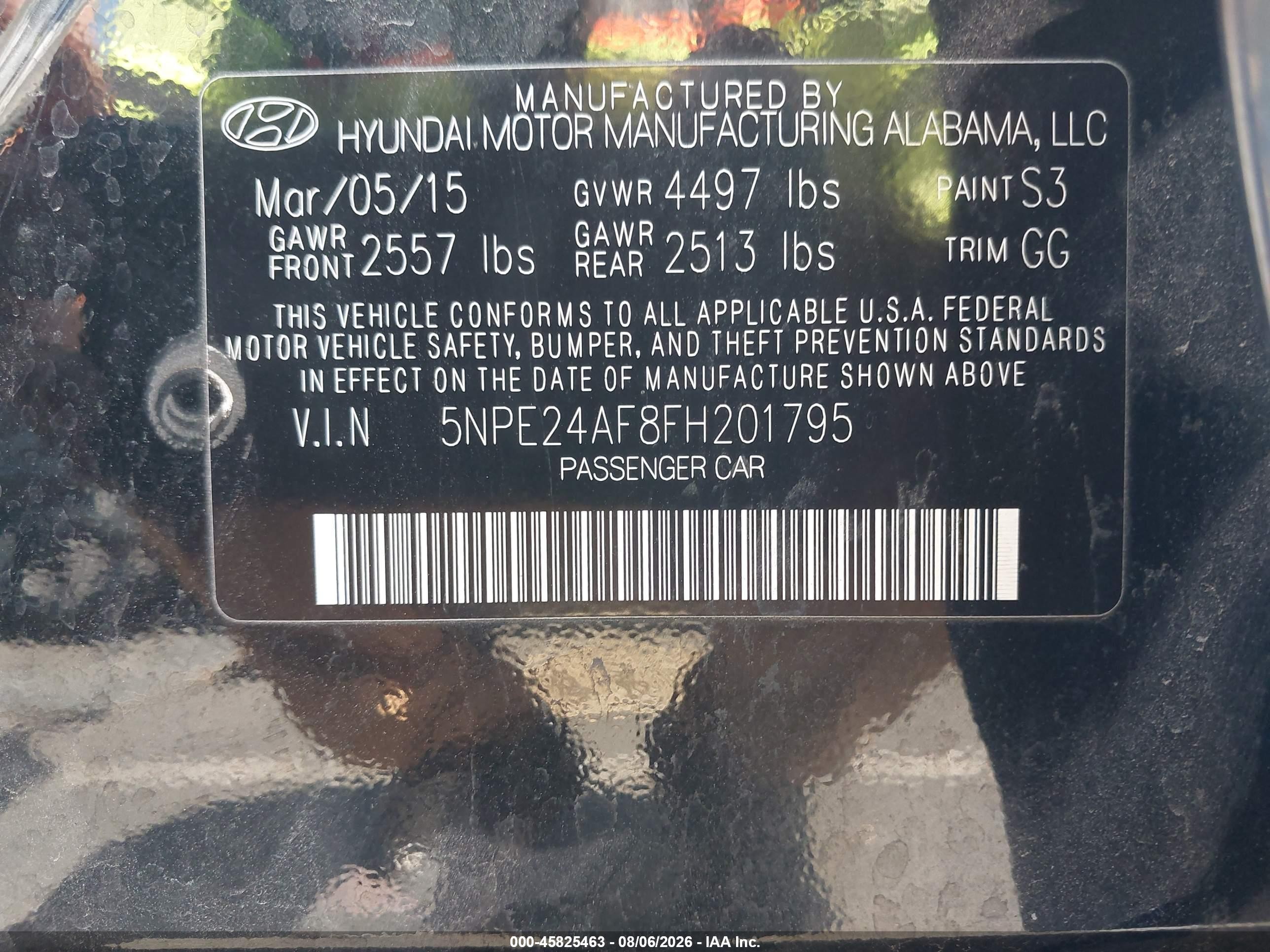 2015 Hyundai Sonata Se Black vin: 5NPE24AF8FH201795