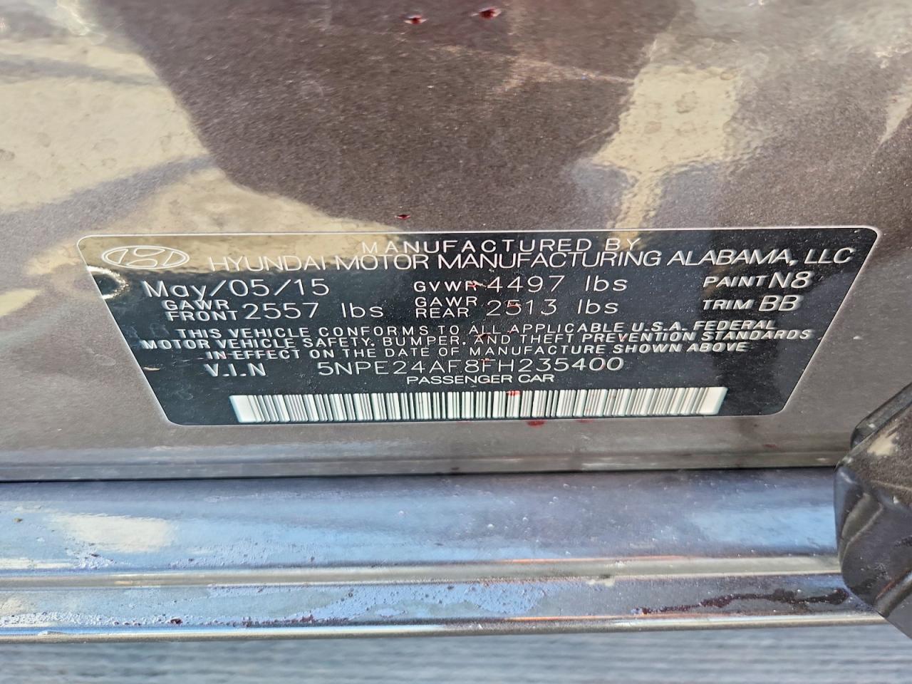 2015 Hyundai Sonata Se Brown vin: 5NPE24AF8FH235400