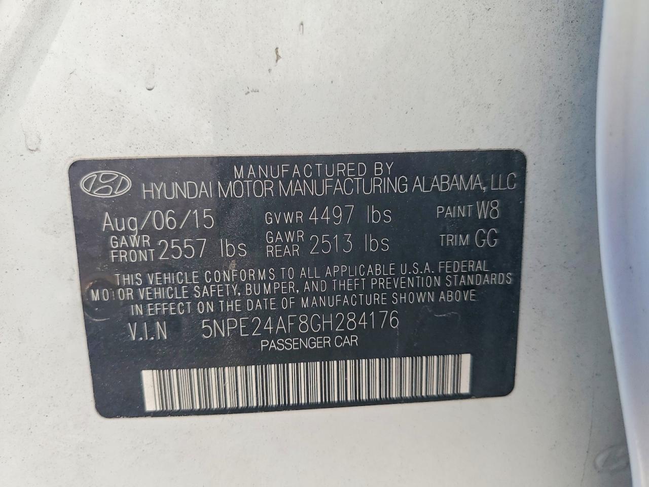 2016 Hyundai Sonata Se White vin: 5NPE24AF8GH284176