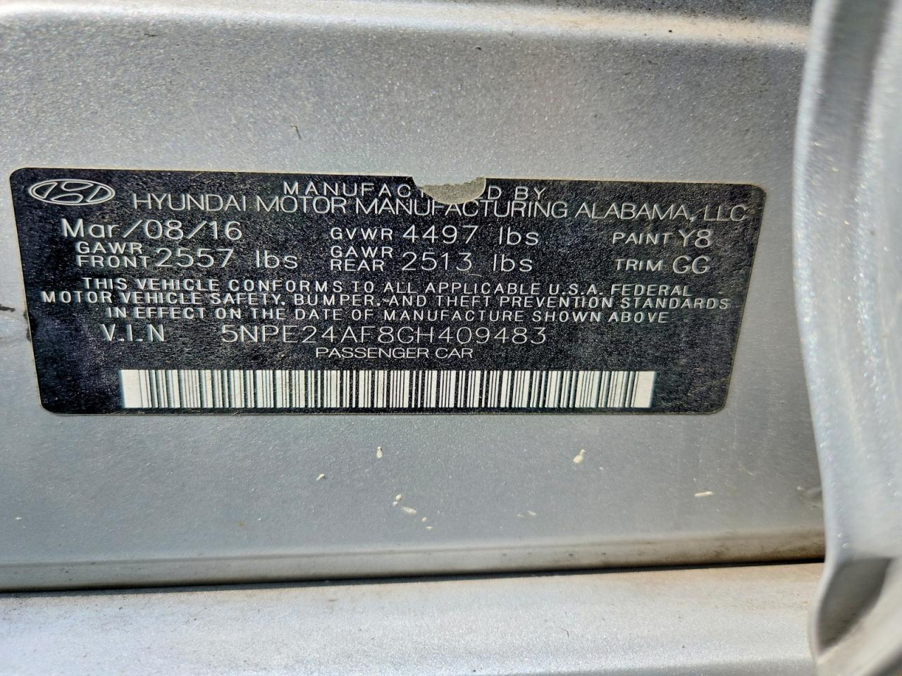 2016 Hyundai Sonata Se Silver vin: 5NPE24AF8GH409483