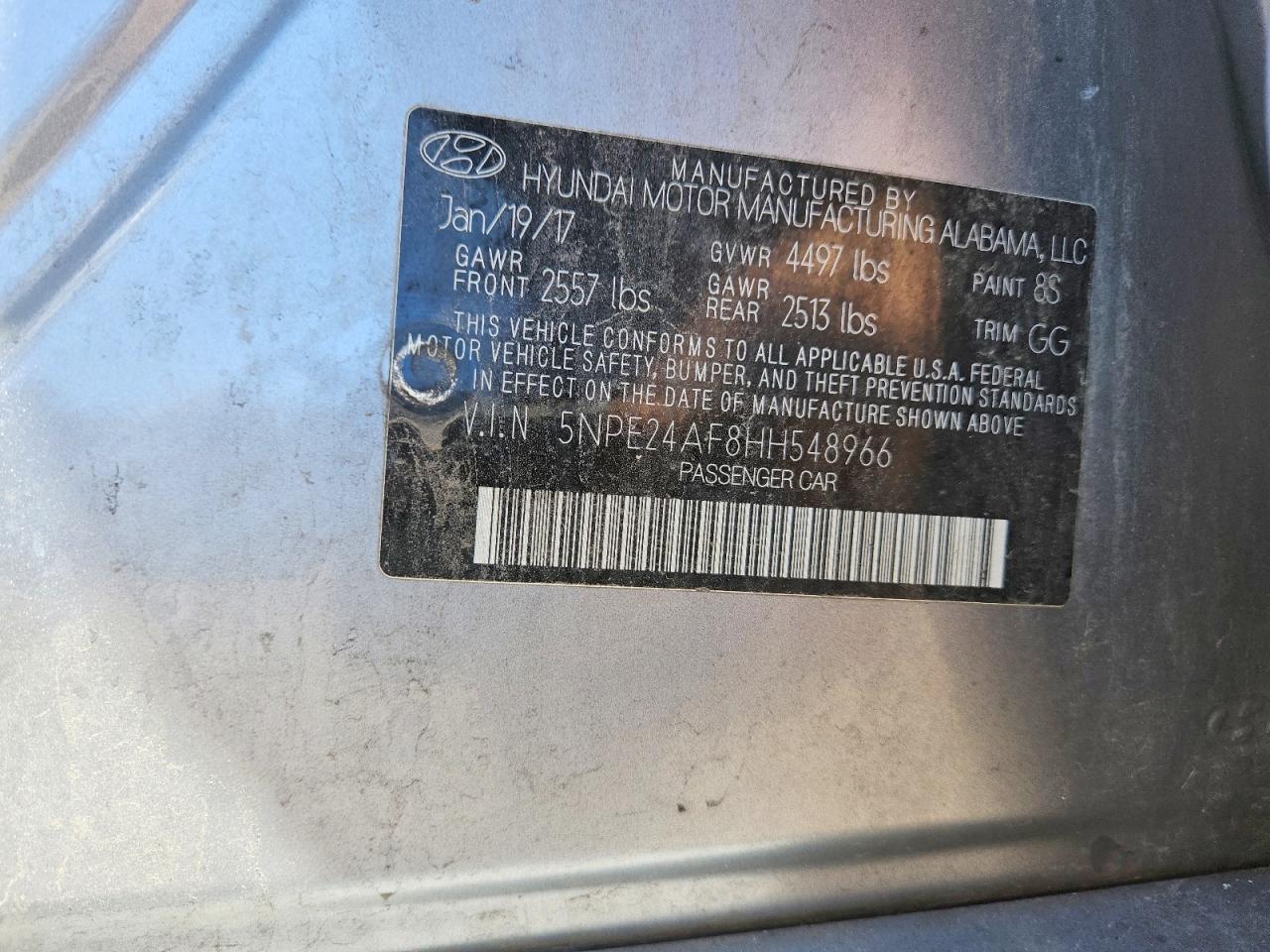 2017 Hyundai Sonata Silver vin: 5NPE24AF8HH548966