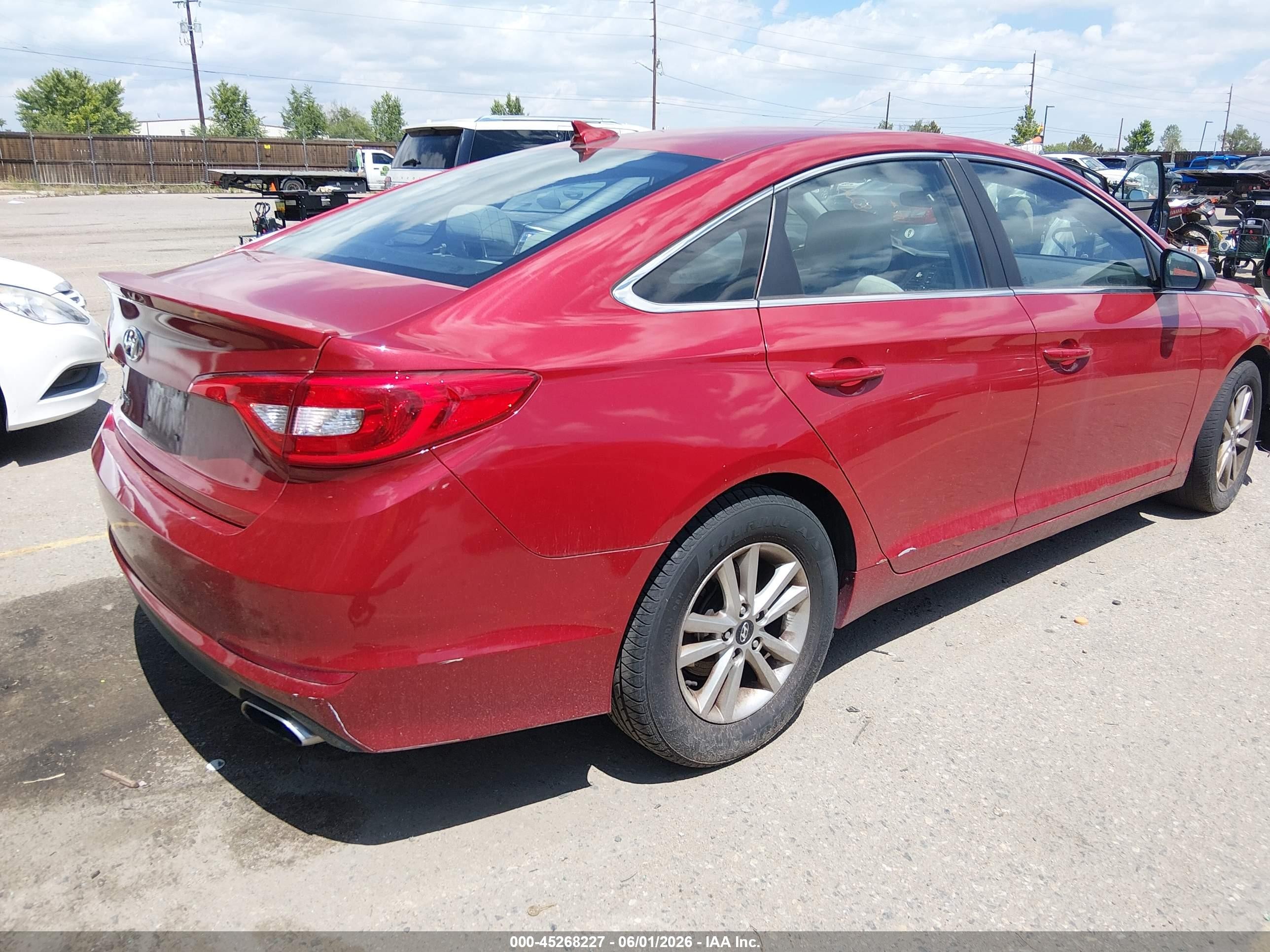 2017 Hyundai Sonata   Красный vin: 5NPE24AF8HH582762