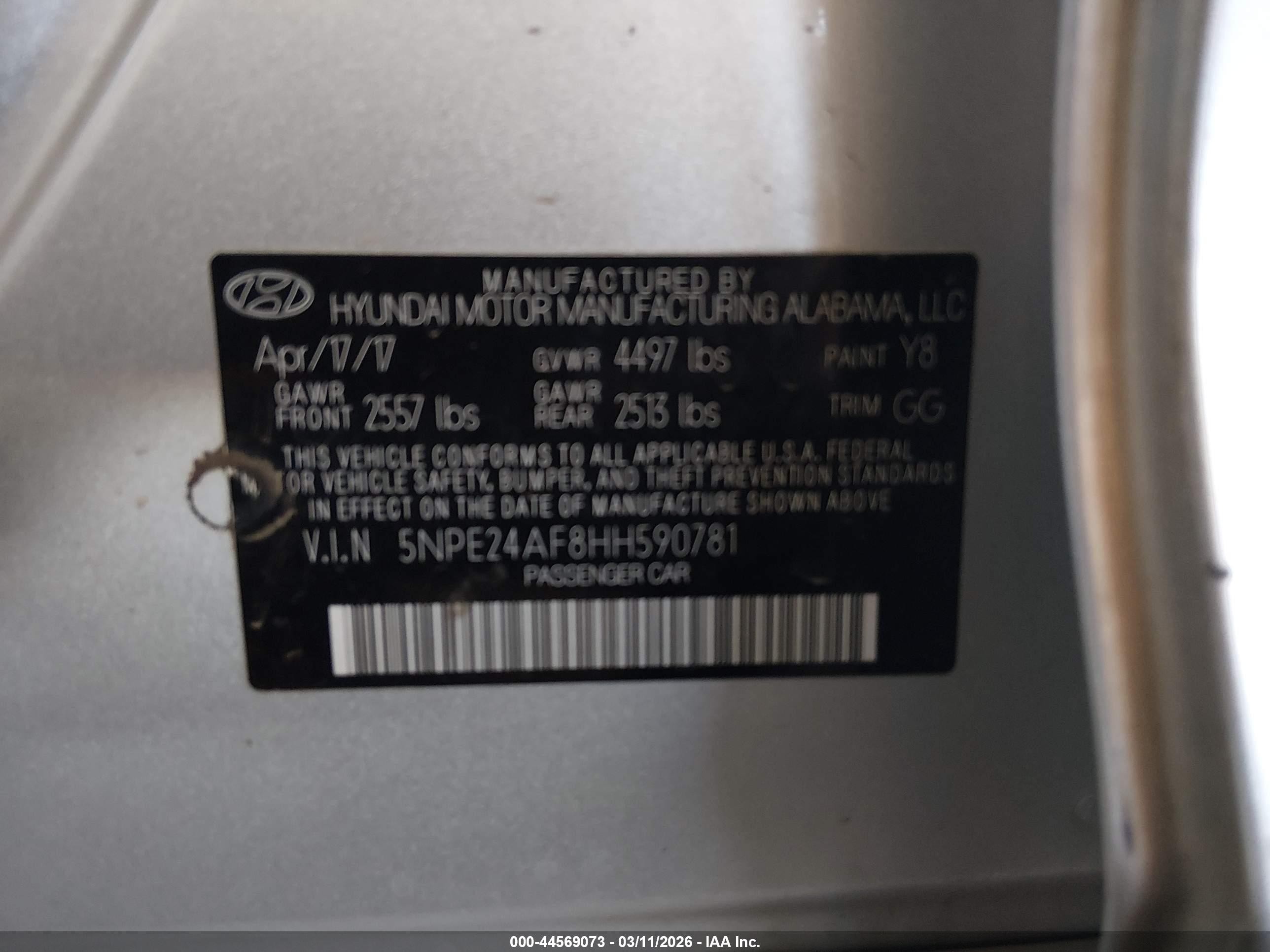 2017 Hyundai Sonata Se Silver vin: 5NPE24AF8HH590781