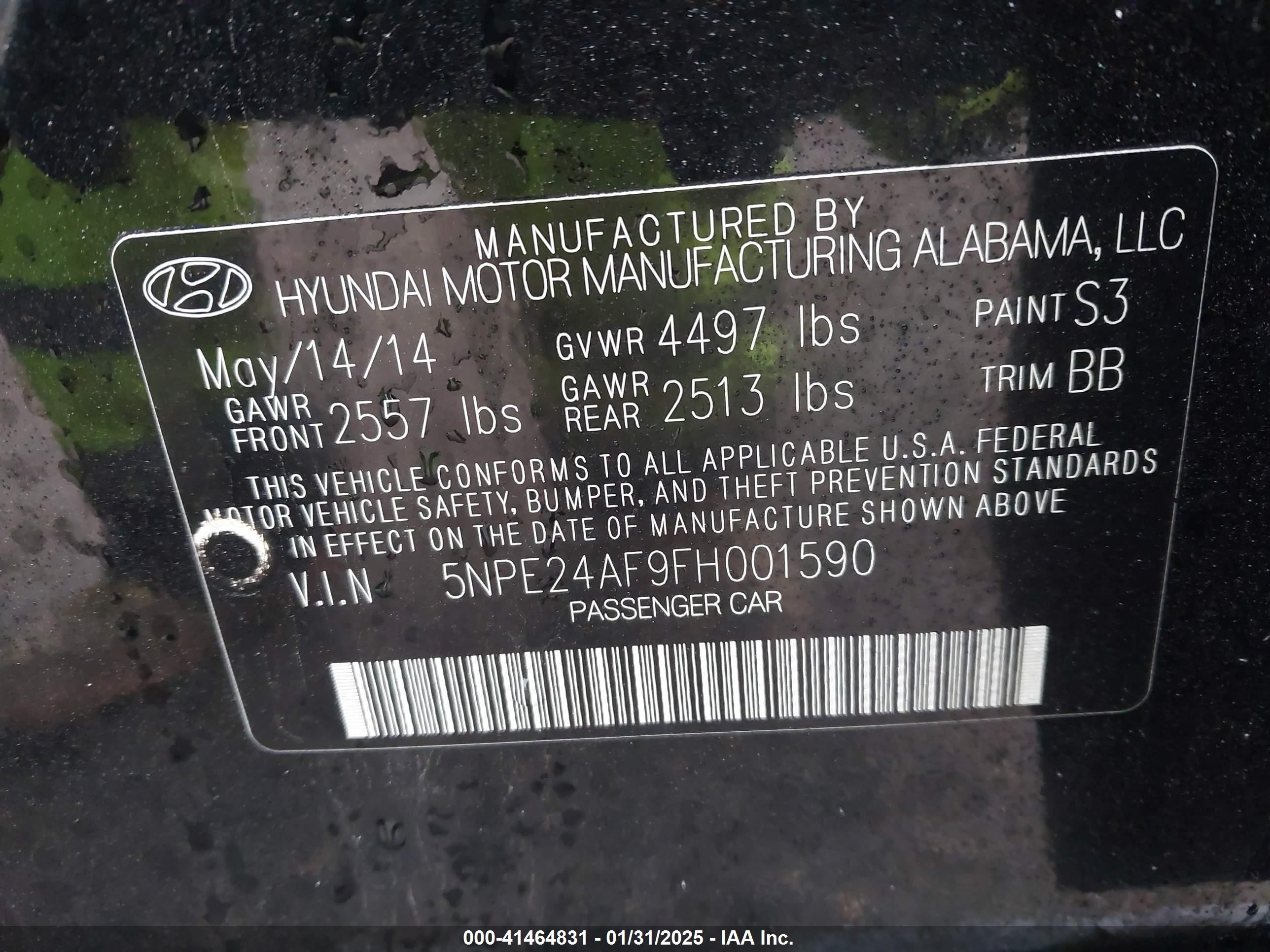 2015 Hyundai Sonata Se Black vin: 5NPE24AF9FH001590
