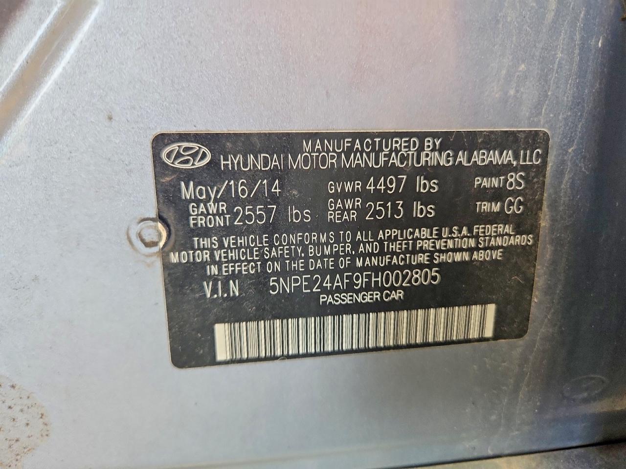 2015 Hyundai Sonata Se Gray vin: 5NPE24AF9FH002805