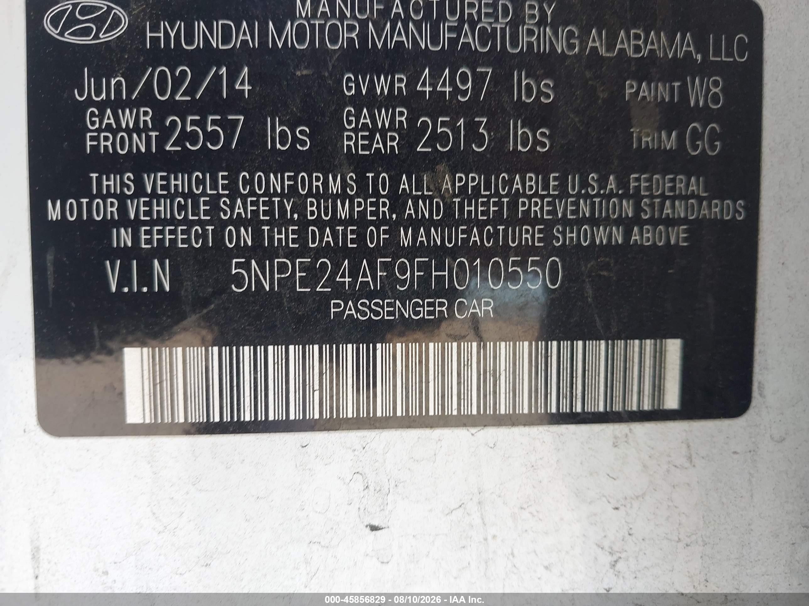 2015 Hyundai Sonata Se White vin: 5NPE24AF9FH010550
