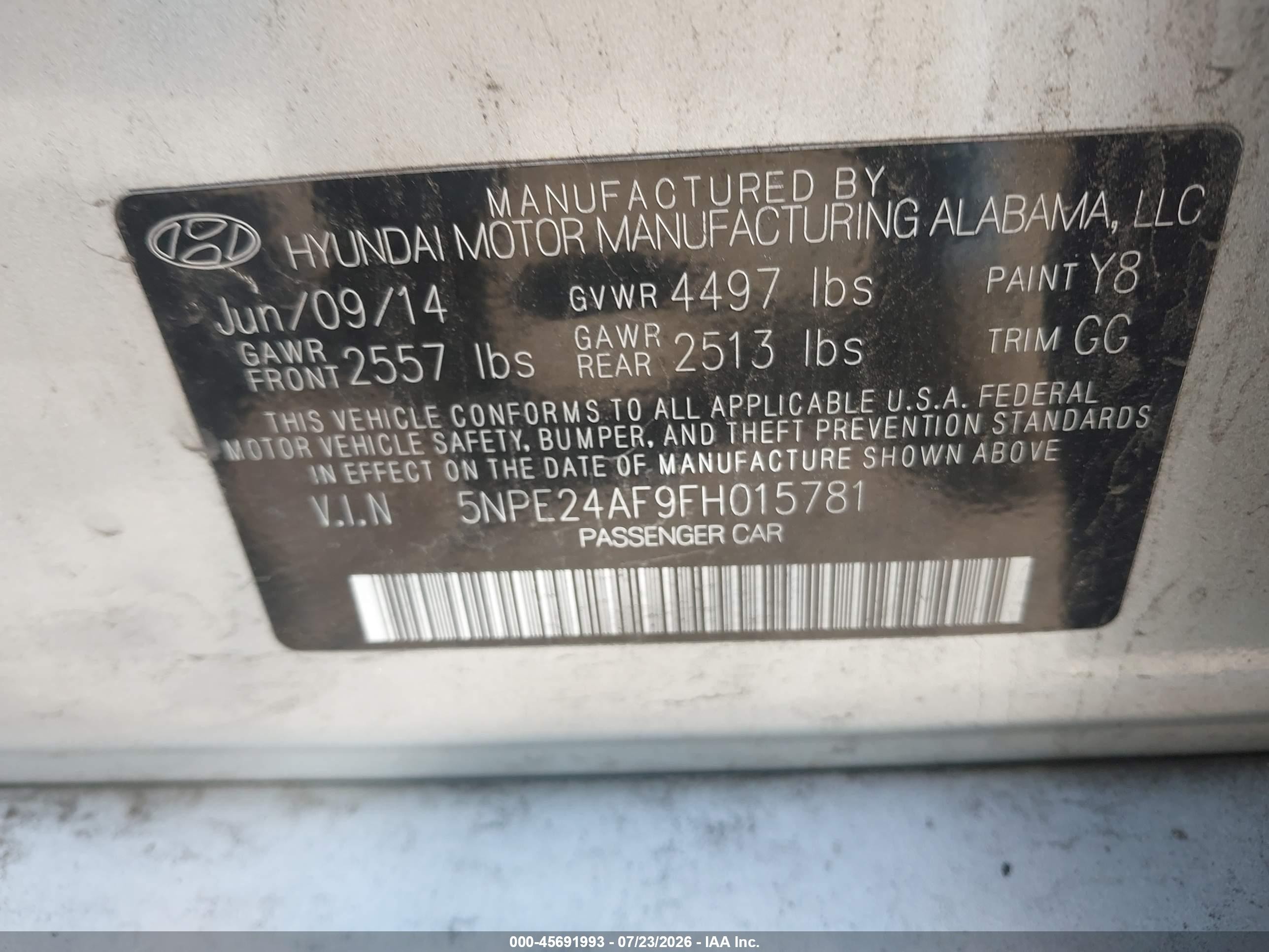 2015 Hyundai Sonata Se Silver vin: 5NPE24AF9FH015781