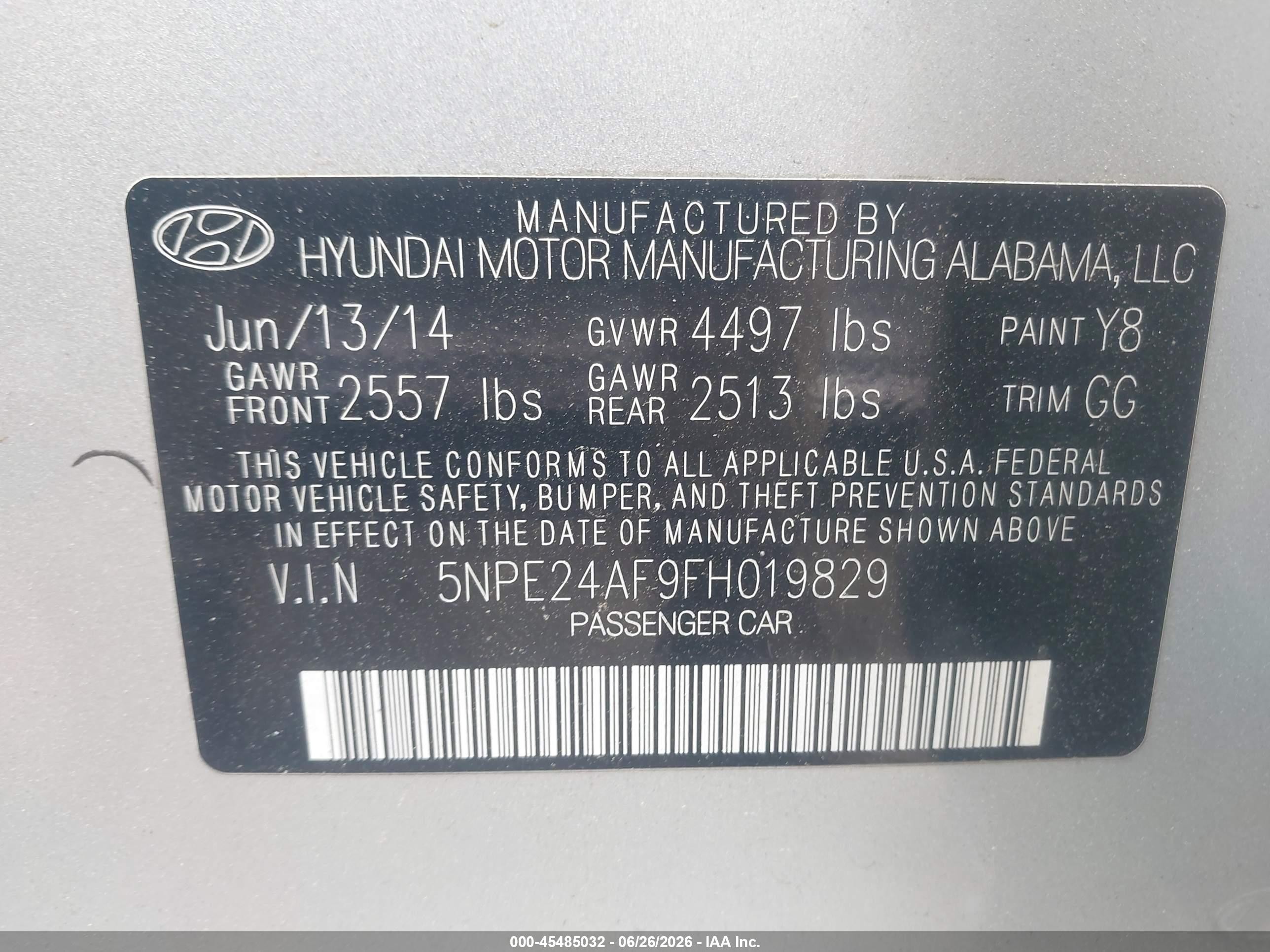 2015 Hyundai Sonata Se Silver vin: 5NPE24AF9FH019829